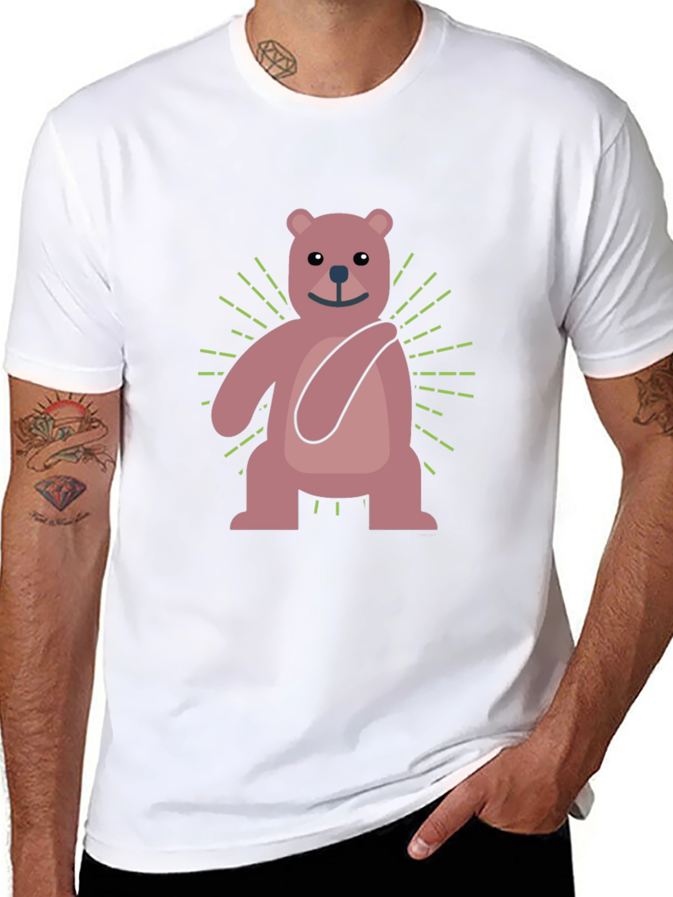 Cute Cartoon Bear Graphic T-Shirt
