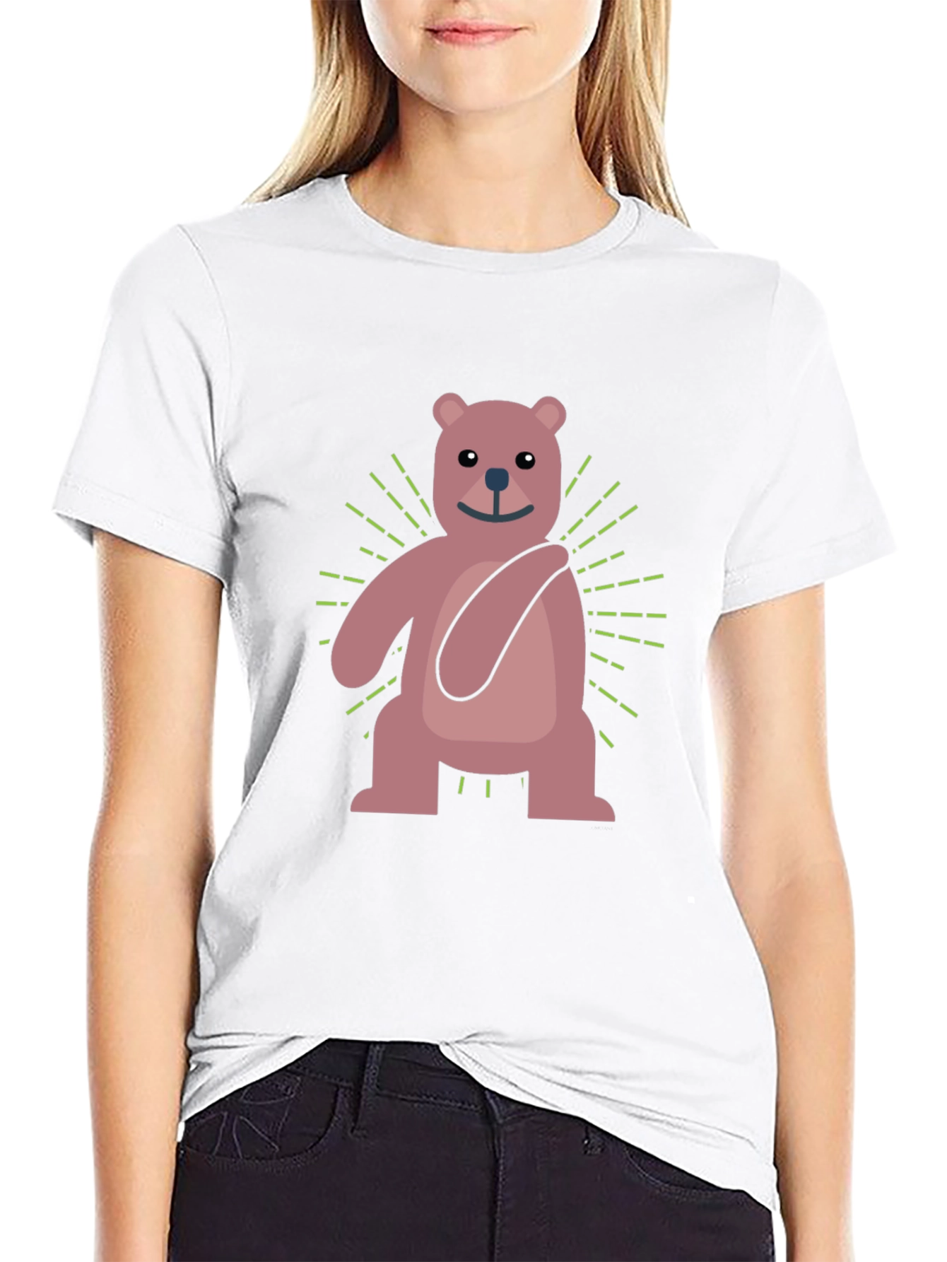 Cute Cartoon Bear Graphic T-Shirt