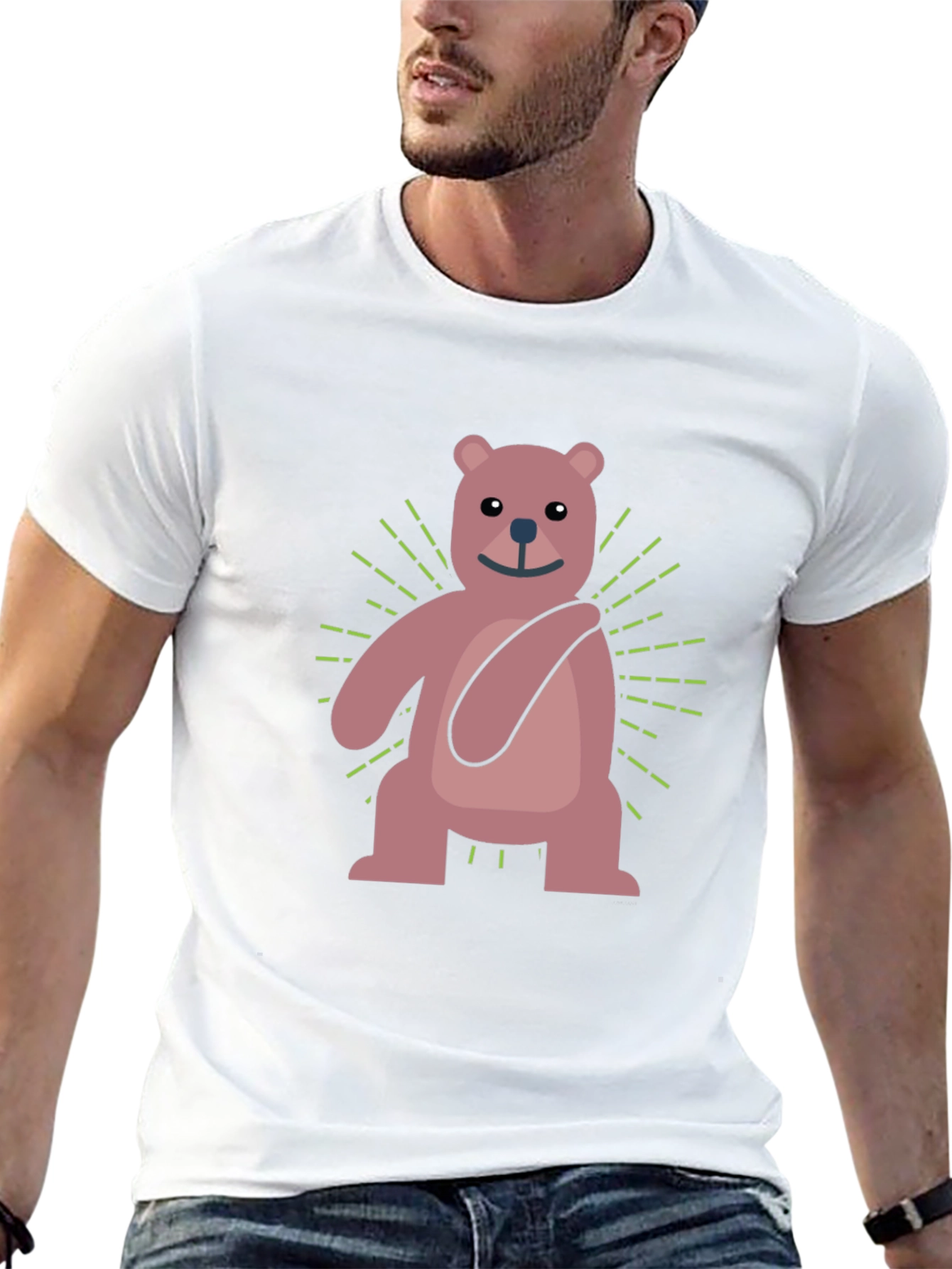 Cute Cartoon Bear Graphic T-Shirt