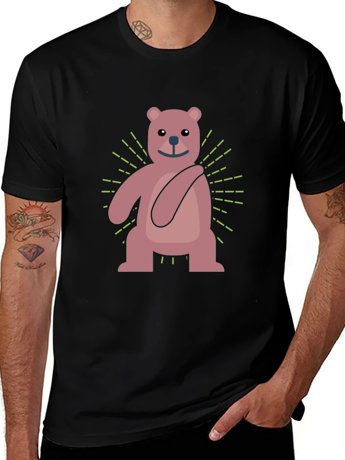 Cute Cartoon Bear Graphic T-Shirt