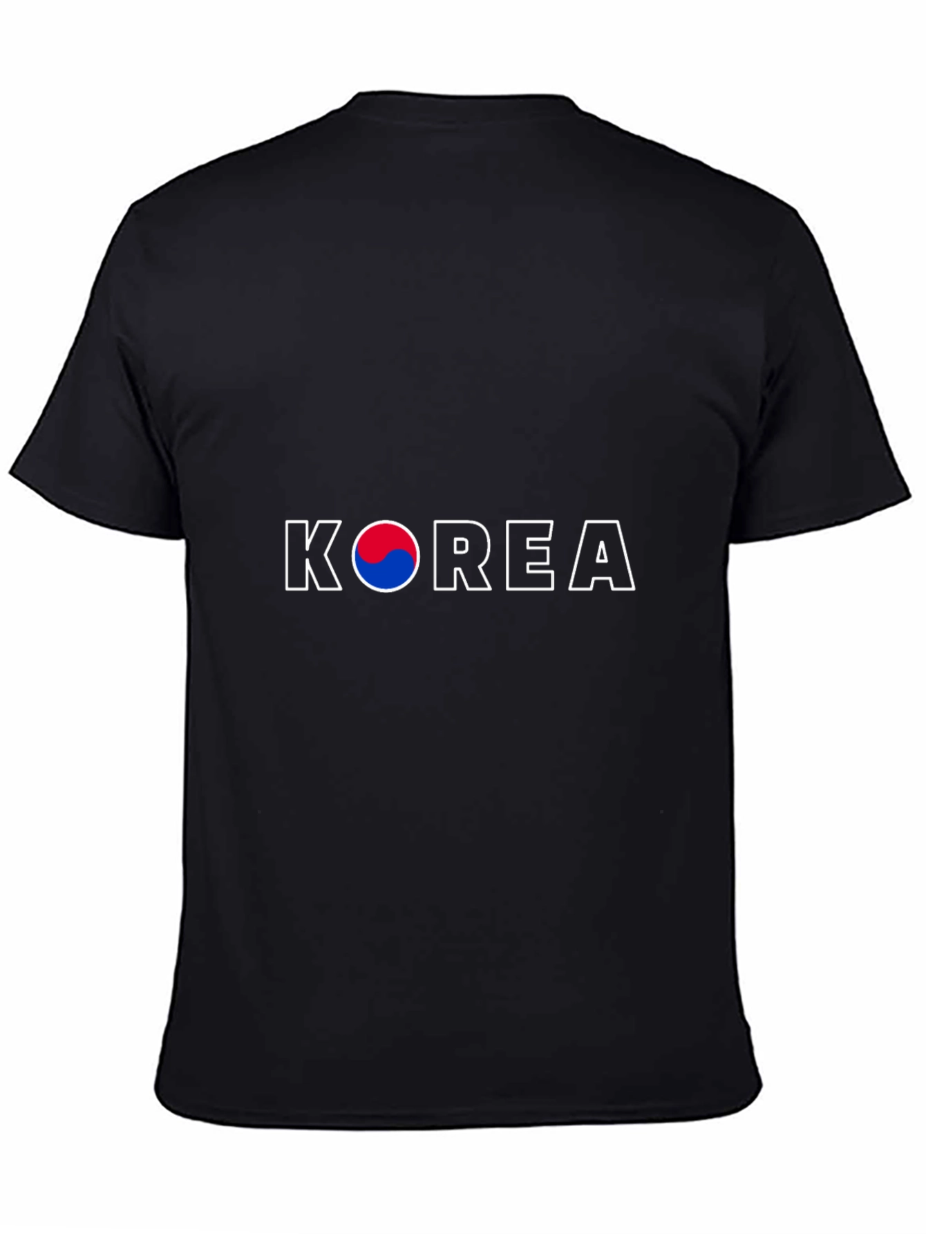 Korea Flag T-Shirt - Black Crew Neck
