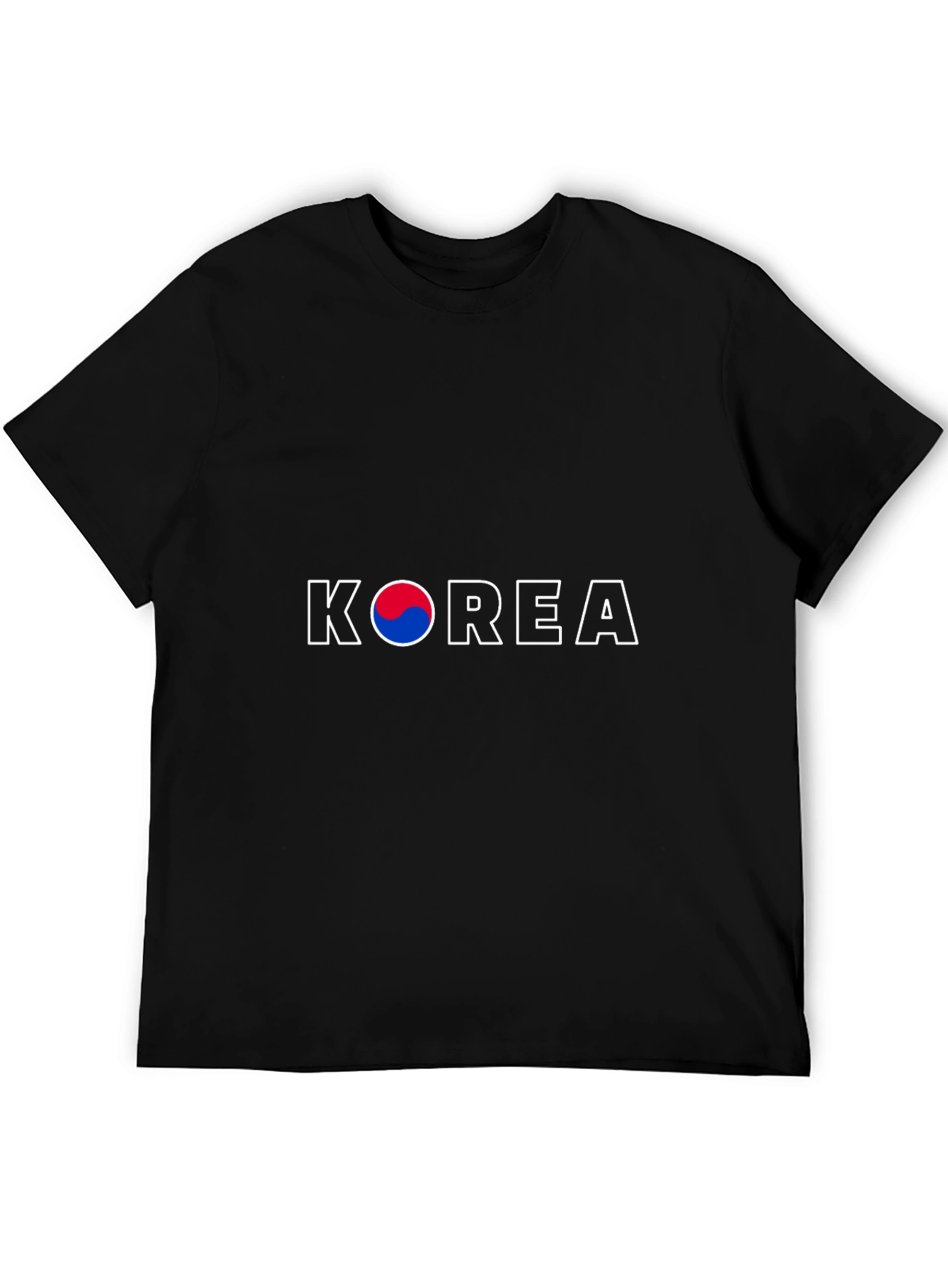 Korea Flag T-Shirt - Black Crew Neck