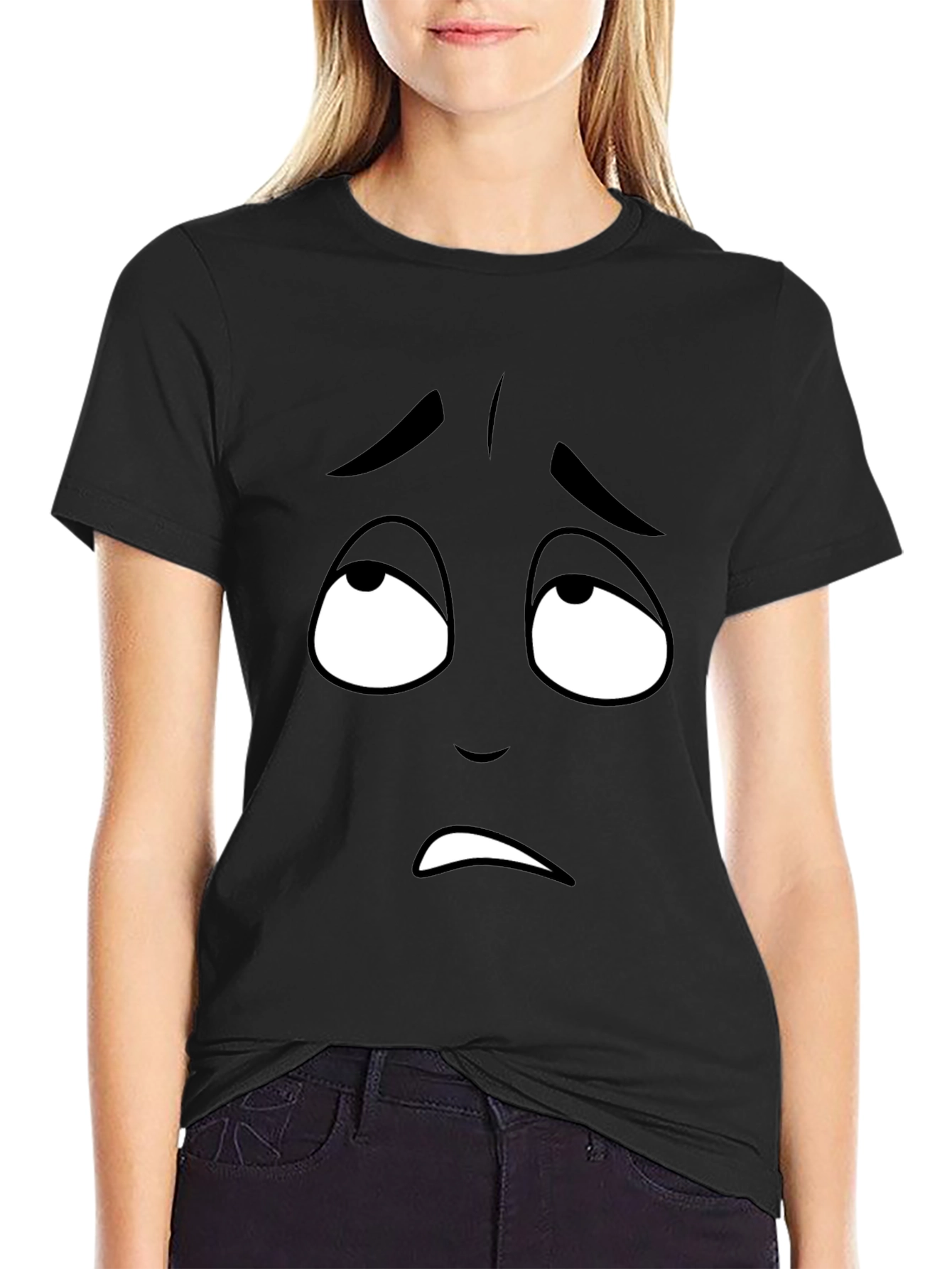 Sad Face Graphic Tee - Mens Black T-Shirt