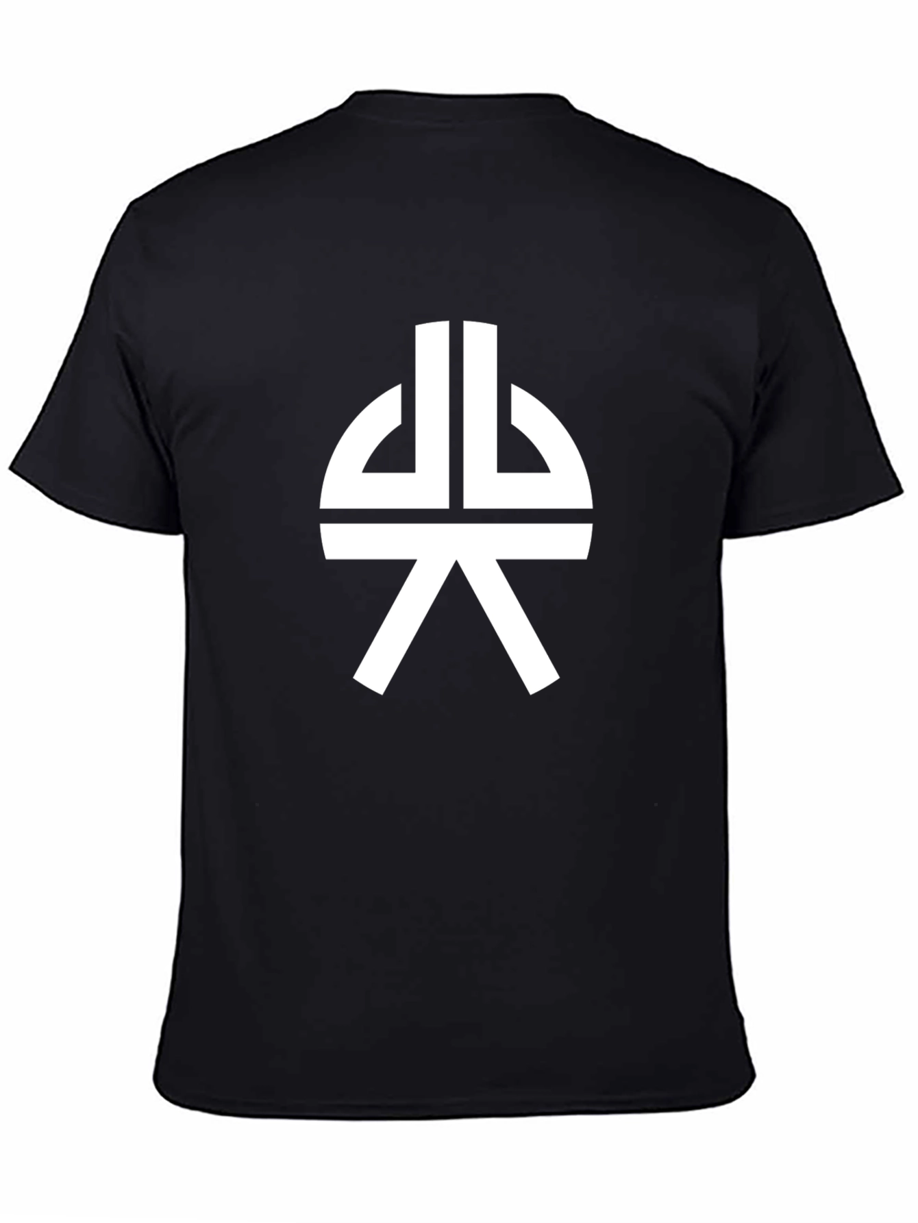 Geometric Symbol Graphic Tee - Black Cotton Blend
