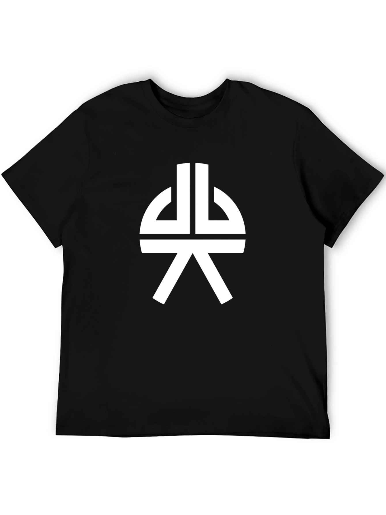 Geometric Symbol Graphic Tee - Black Cotton Blend