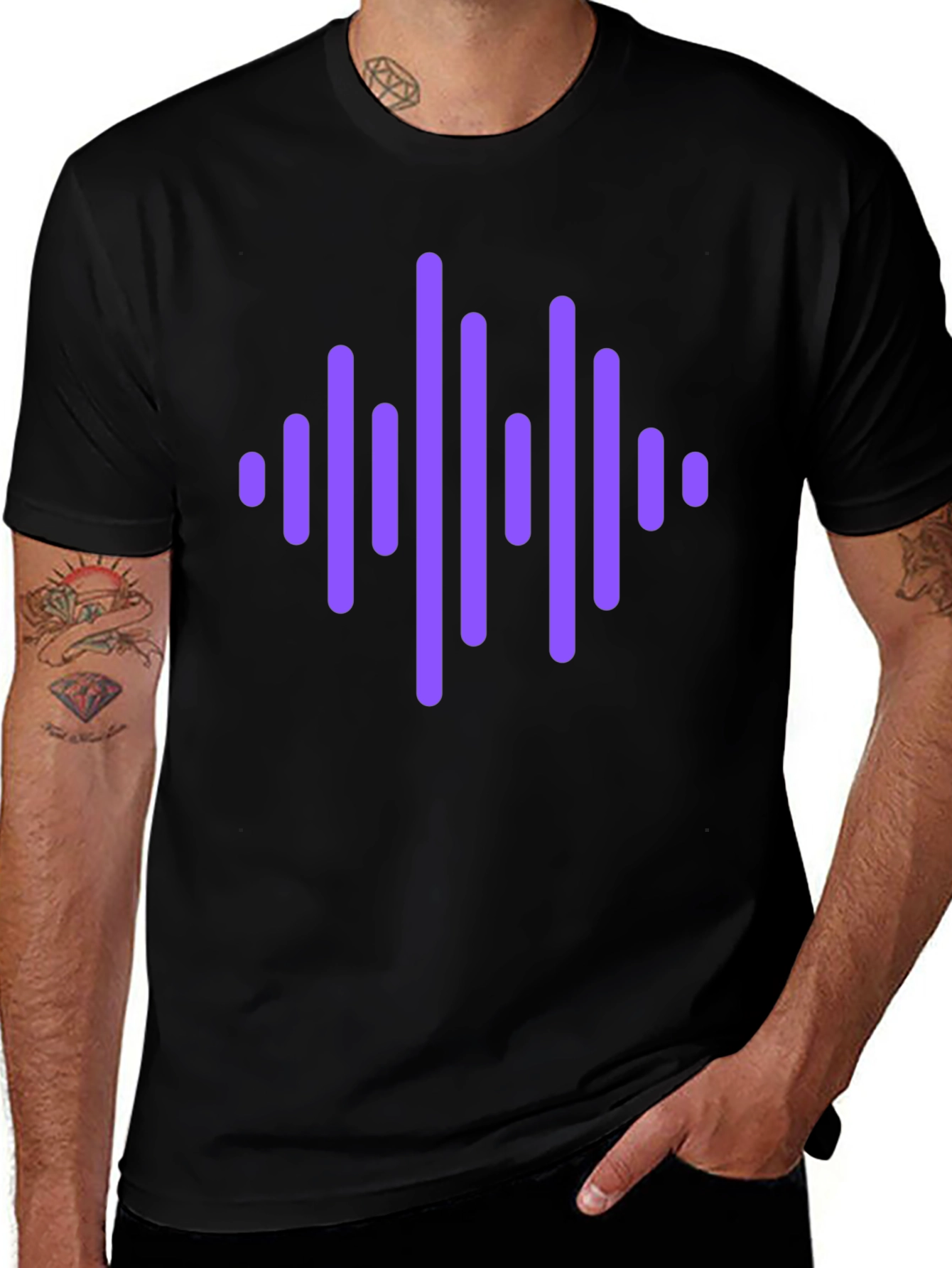 Sound Wave Graphic Tee - Trendy Black T-Shirt
