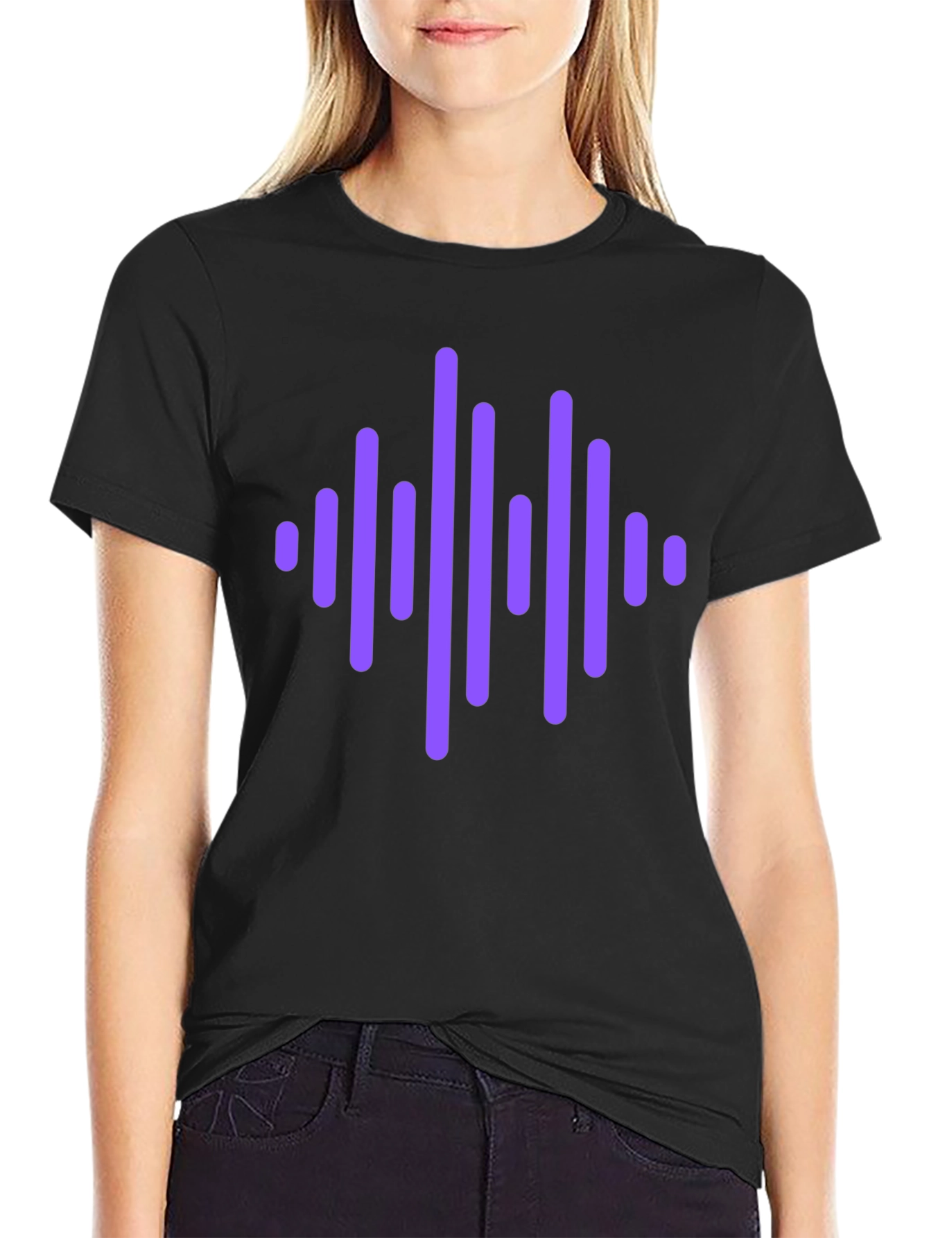 Sound Wave Graphic Tee - Trendy Black T-Shirt
