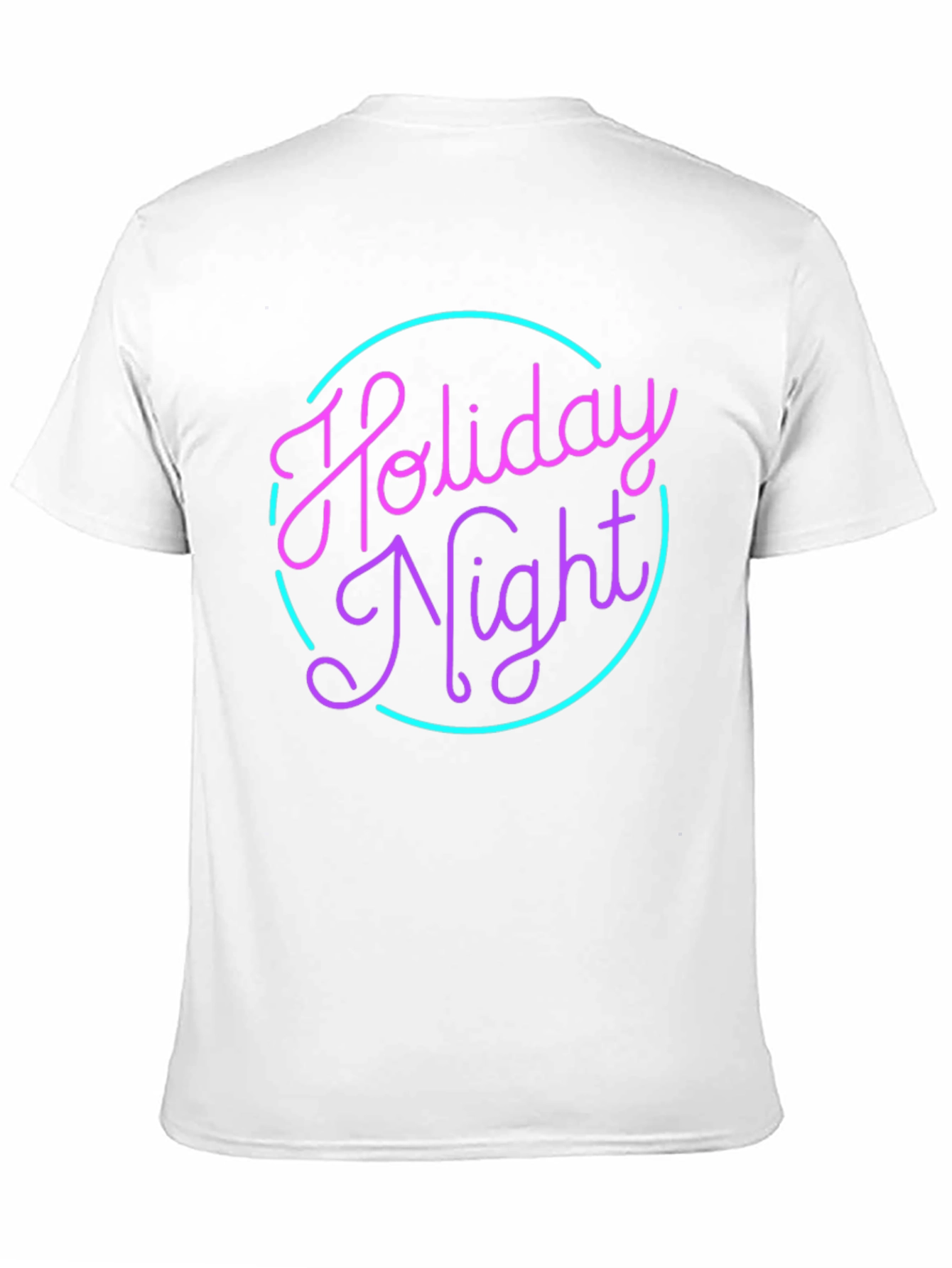 Holiday Night Graphic Tee - Retro Neon Style