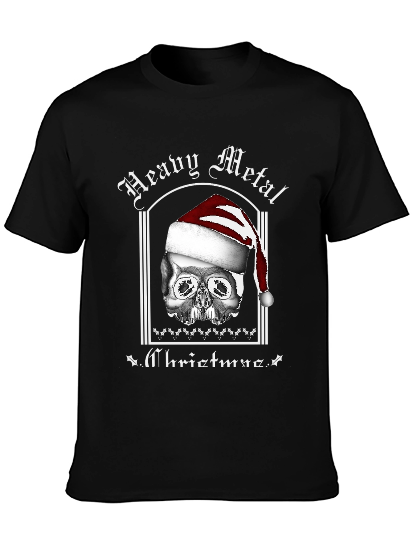 Heavy Metal Christmas Skull T-Shirt