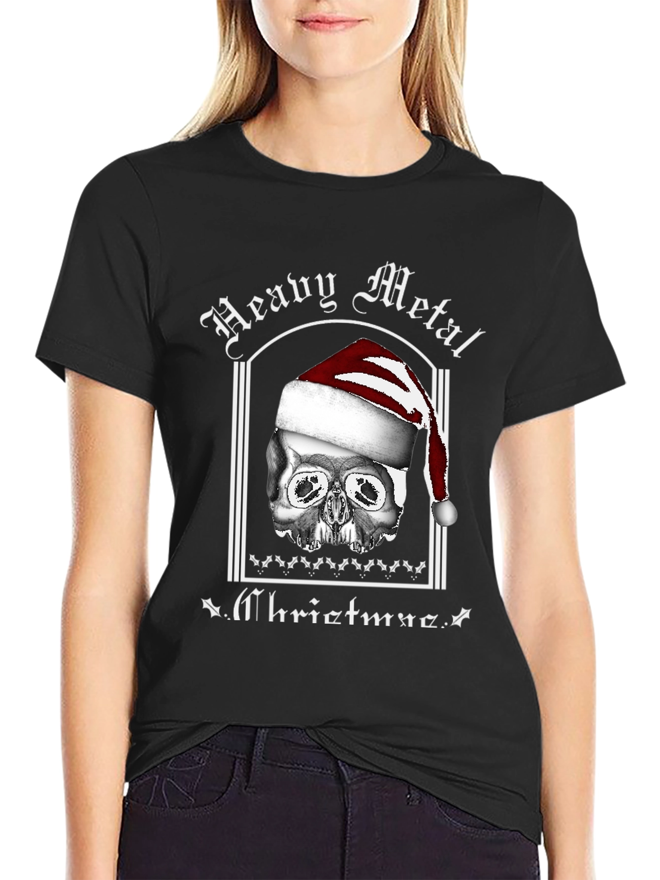 Heavy Metal Christmas Skull T-Shirt