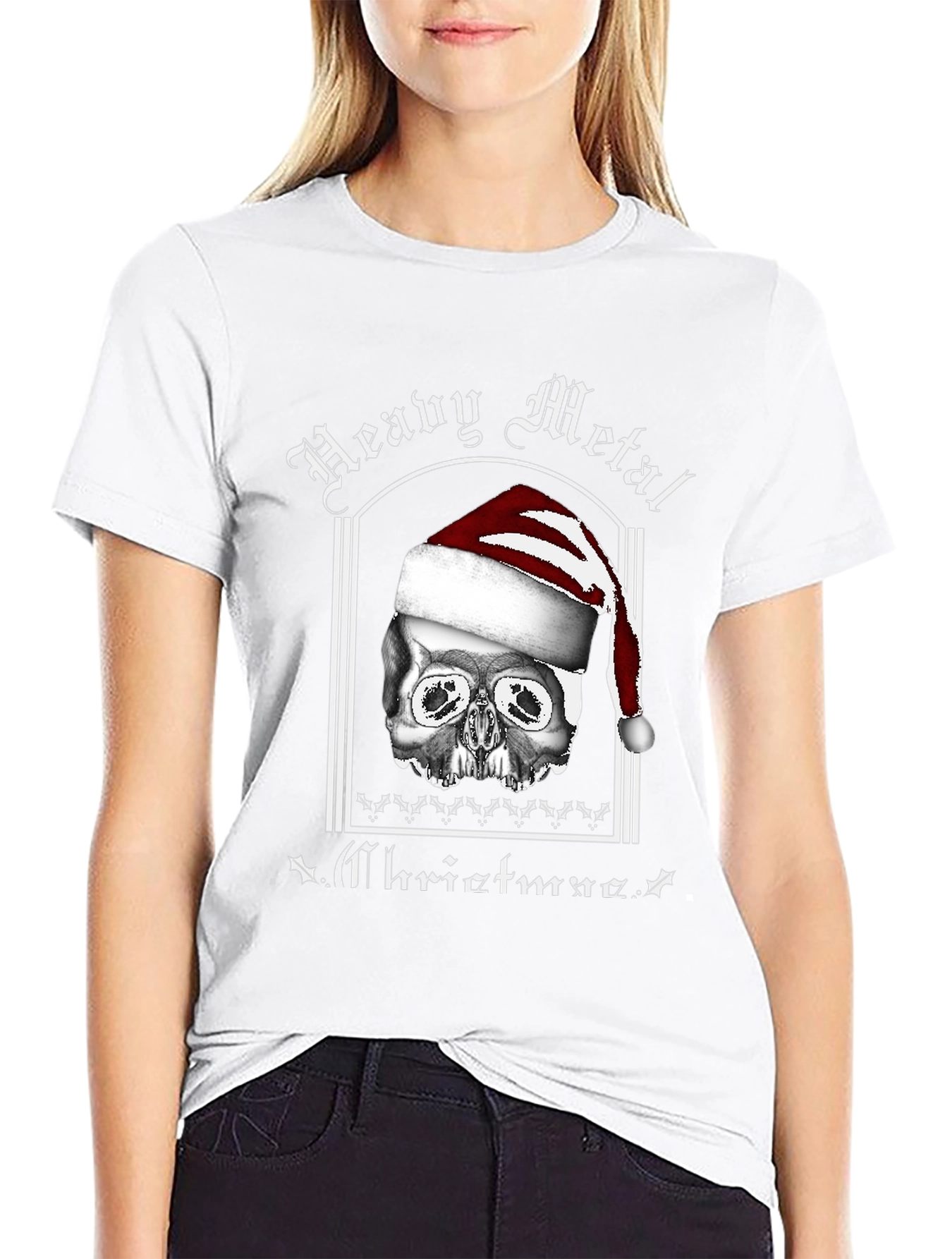 Heavy Metal Christmas Skull T-Shirt