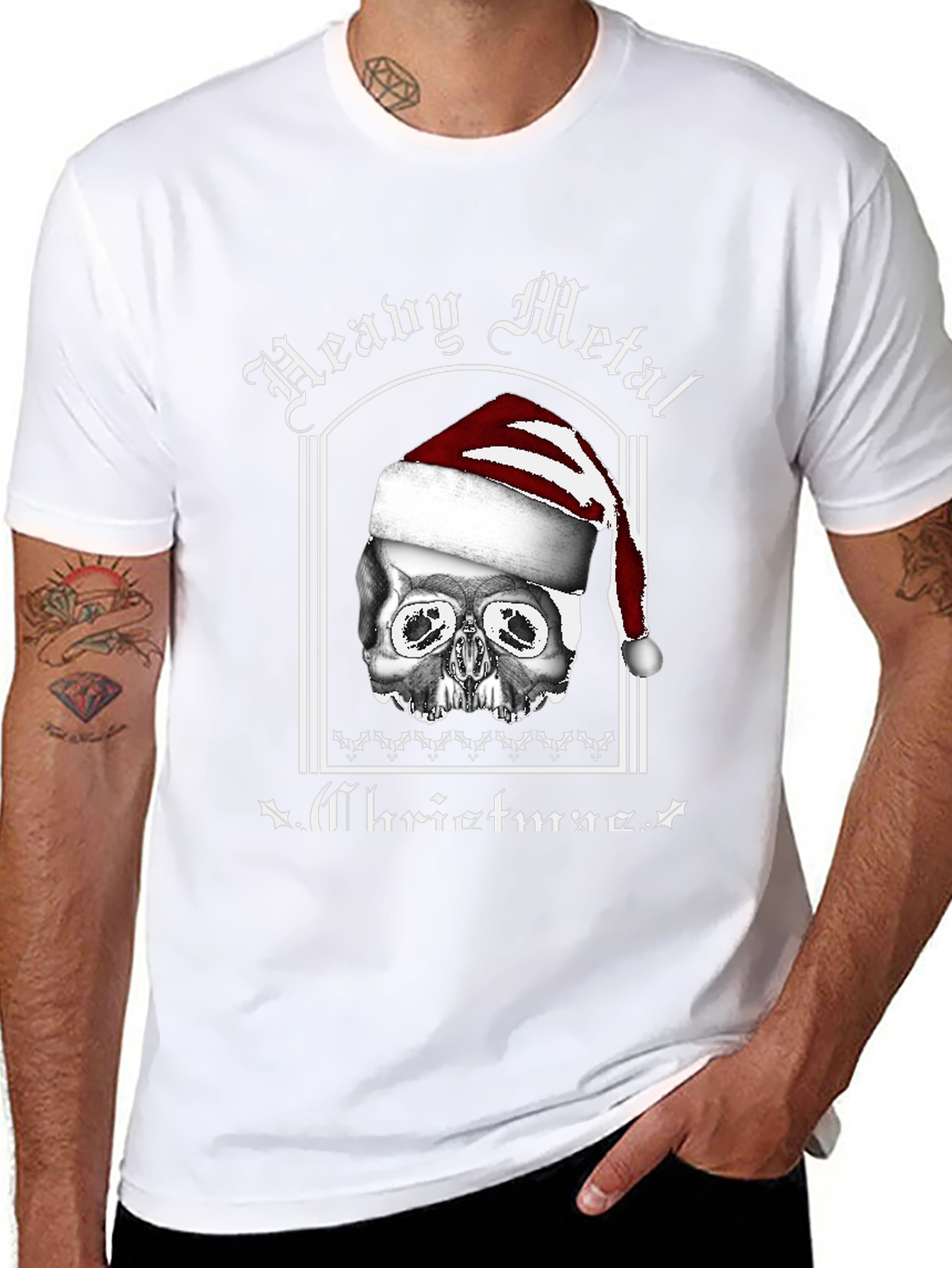 Heavy Metal Christmas Skull T-Shirt