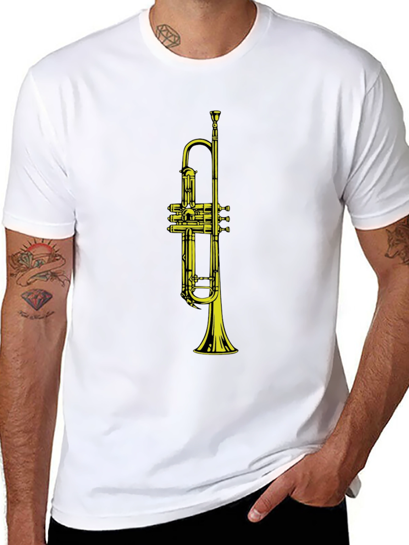 Trumpet Graphic Black T-Shirt - Musician Apparel