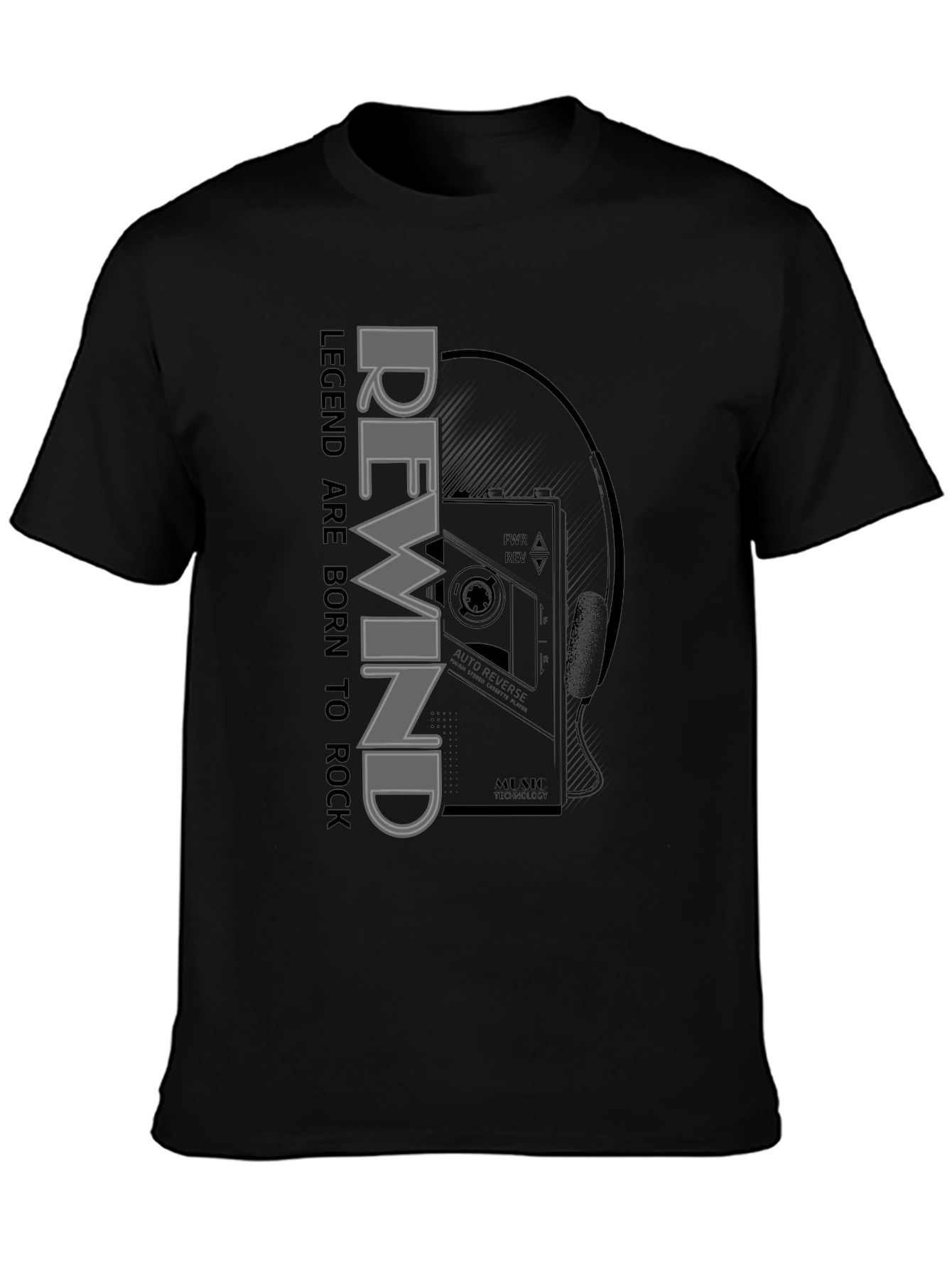 Rewind Legend Tee - Retro Cassette Player Graphic T-Shirt