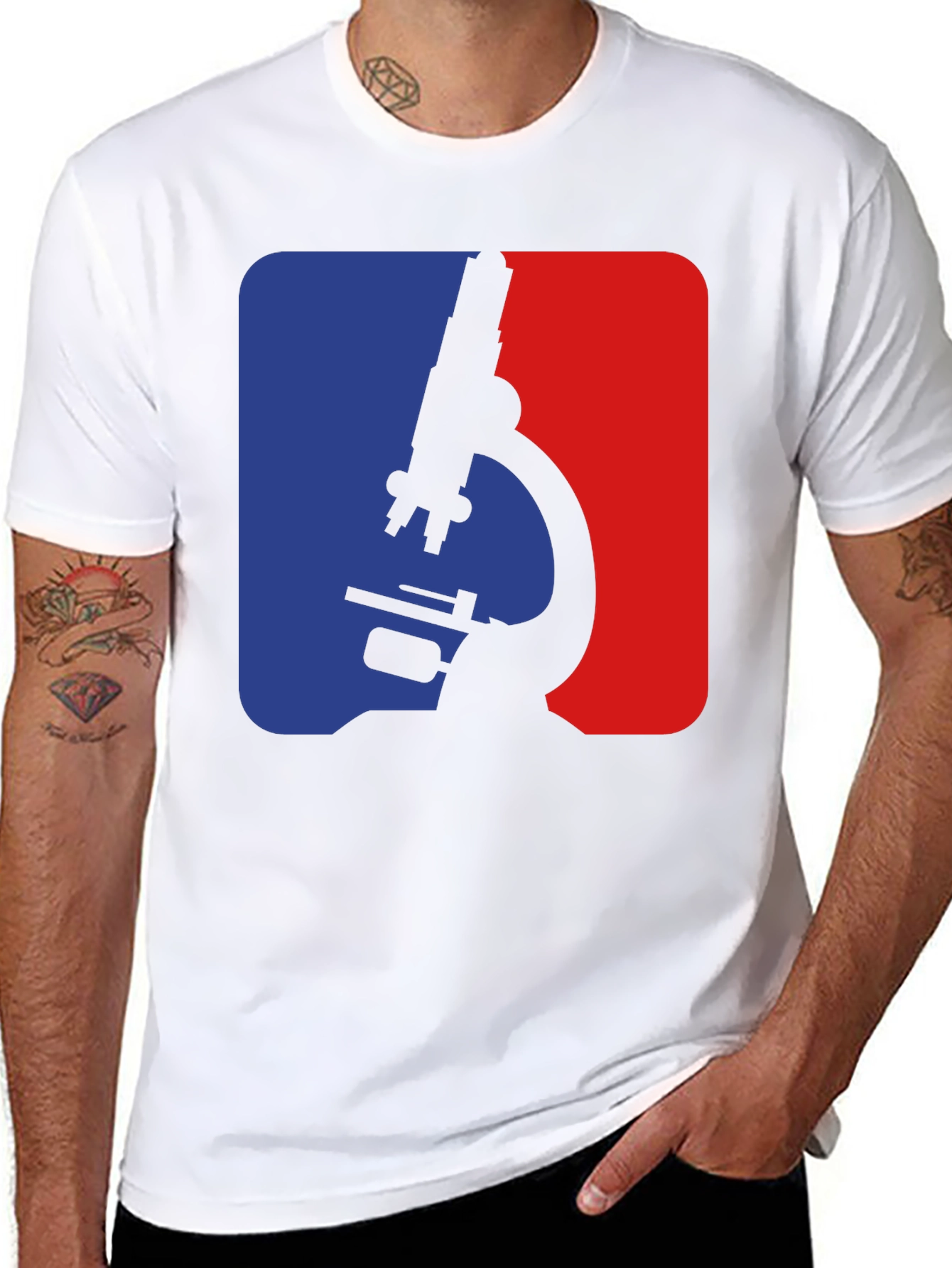 Science Microscope Graphic T-Shirt - Mens Black Tee