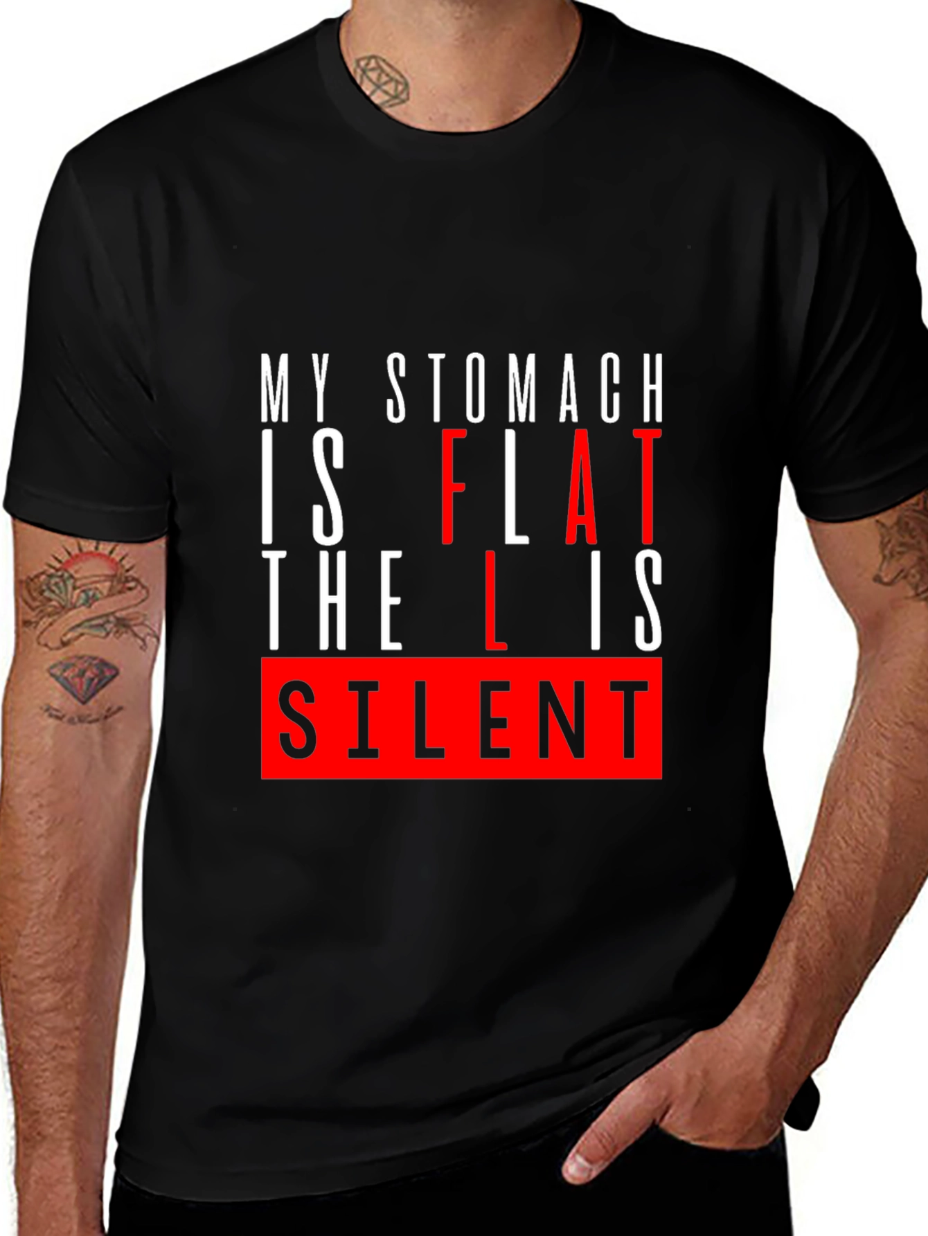 Funny Flat Stomach Humor T-Shirt