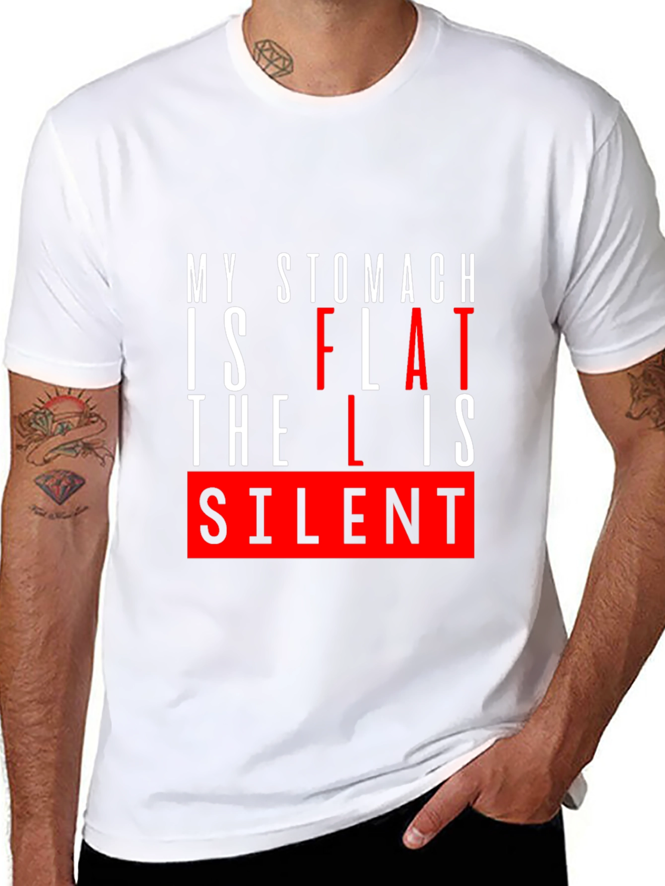 Funny Flat Stomach Humor T-Shirt