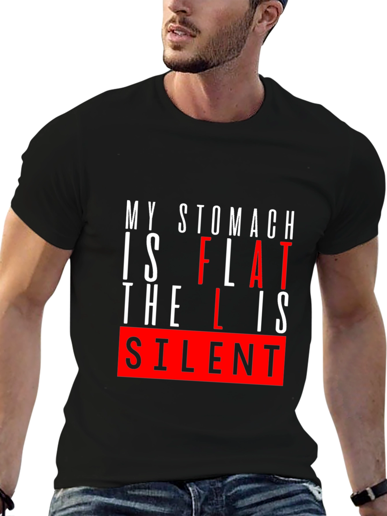 Funny Flat Stomach Humor T-Shirt