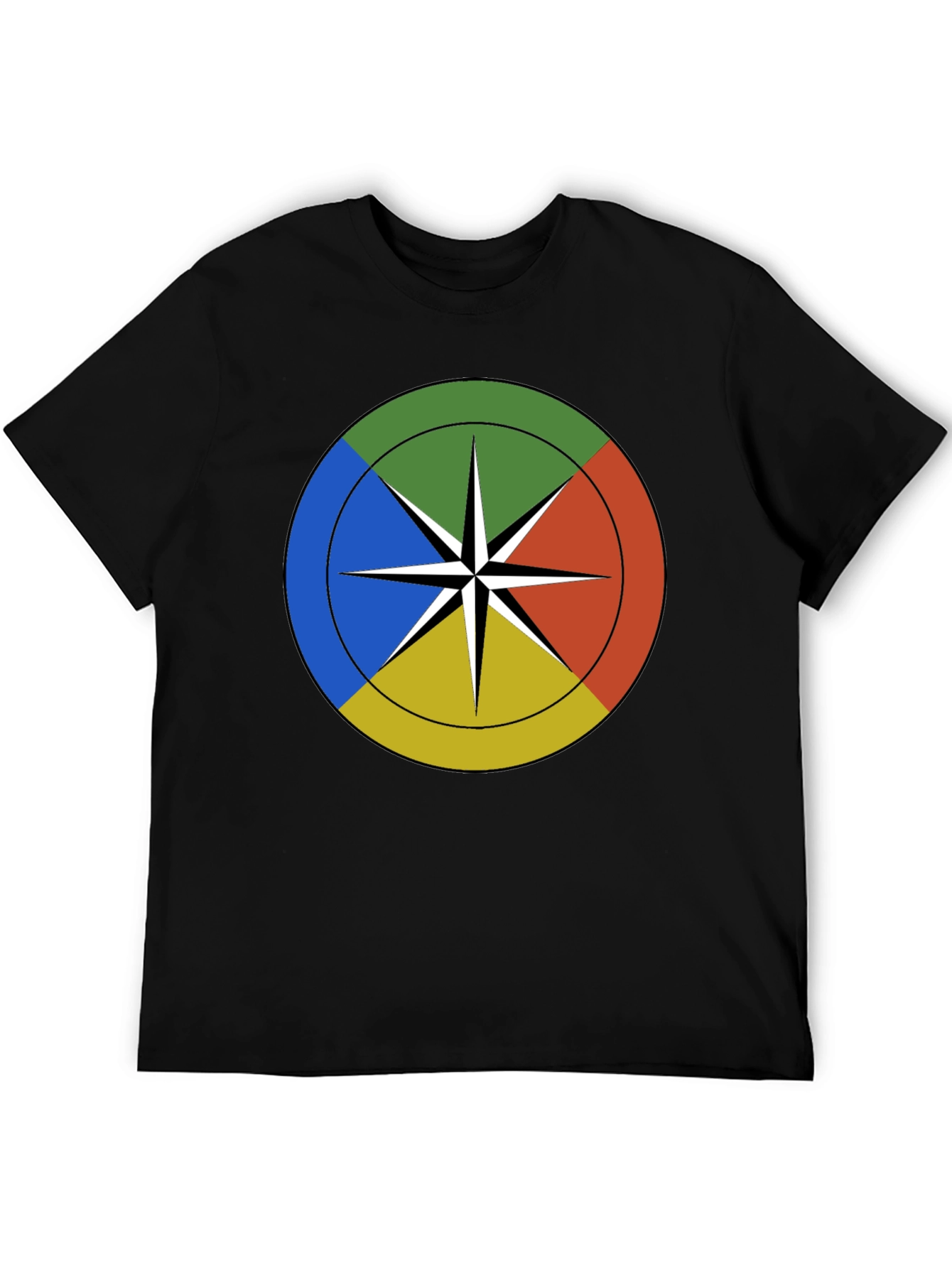Geometric Compass Graphic Black T-Shirt