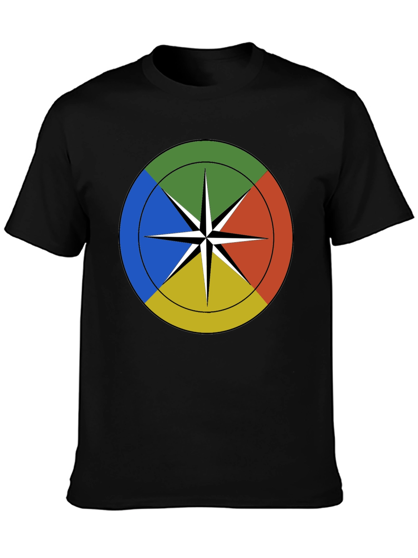Geometric Compass Graphic Black T-Shirt