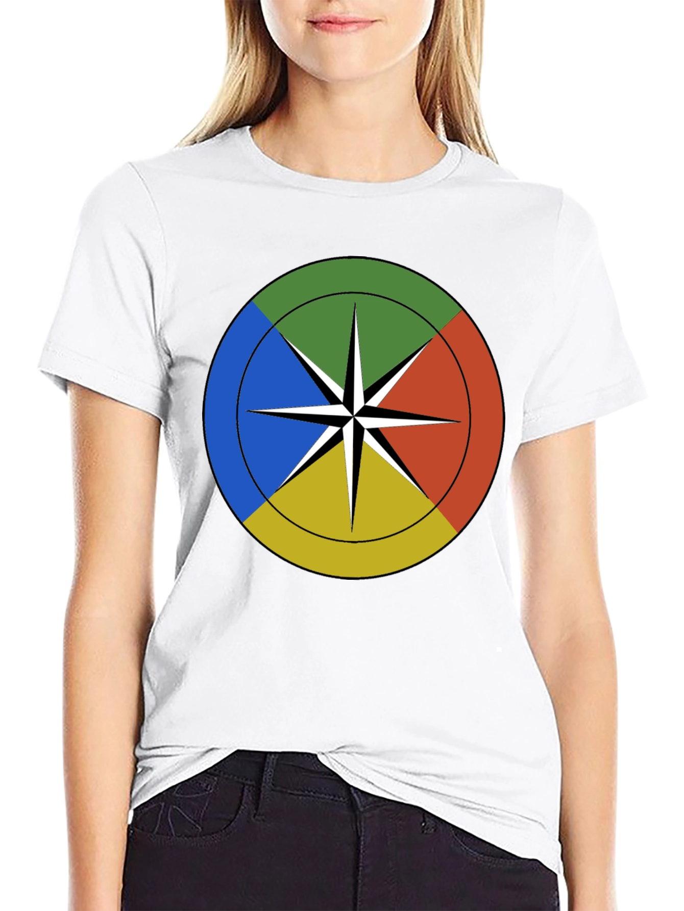 Geometric Compass Graphic Black T-Shirt