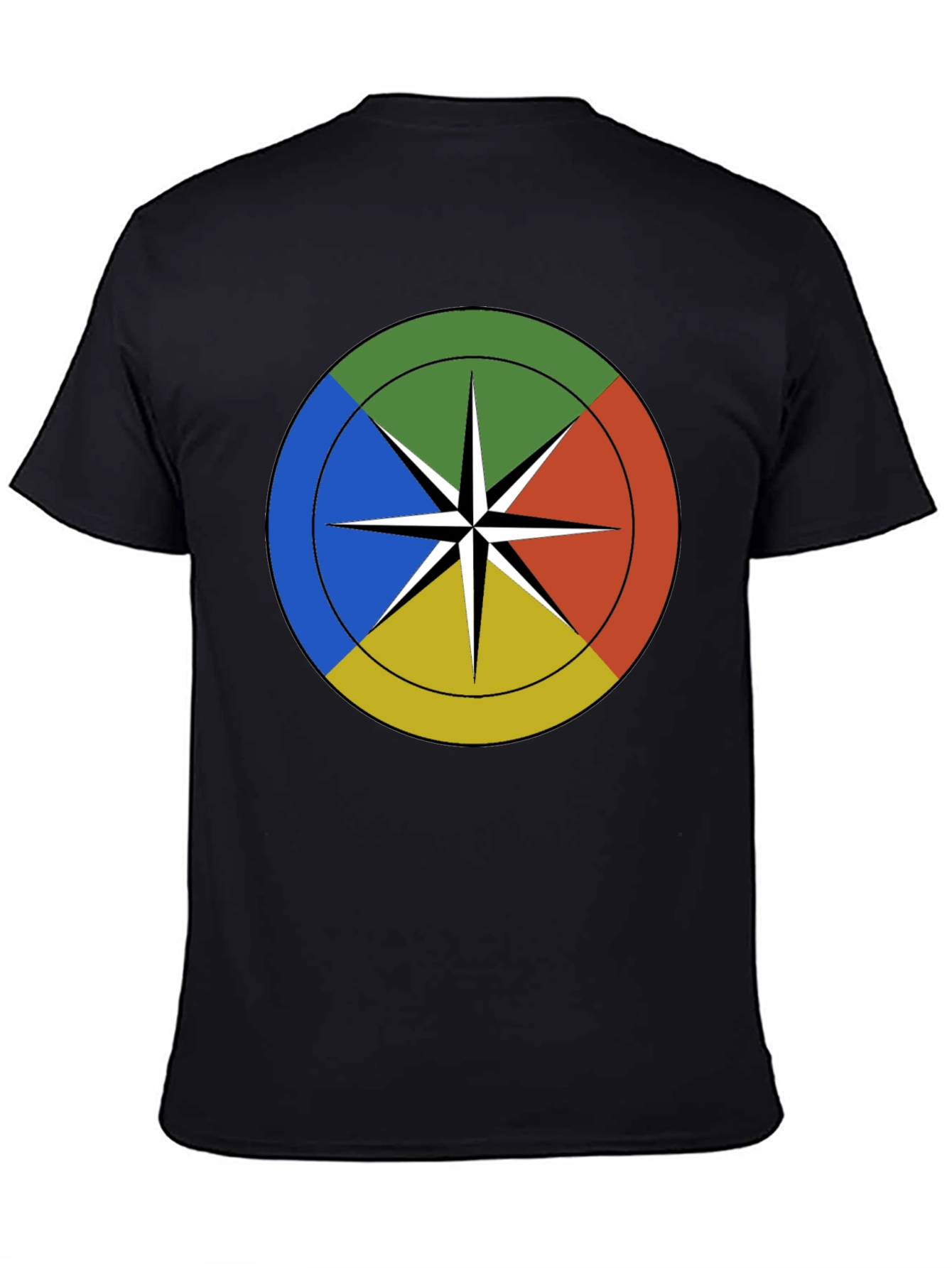Geometric Compass Graphic Black T-Shirt
