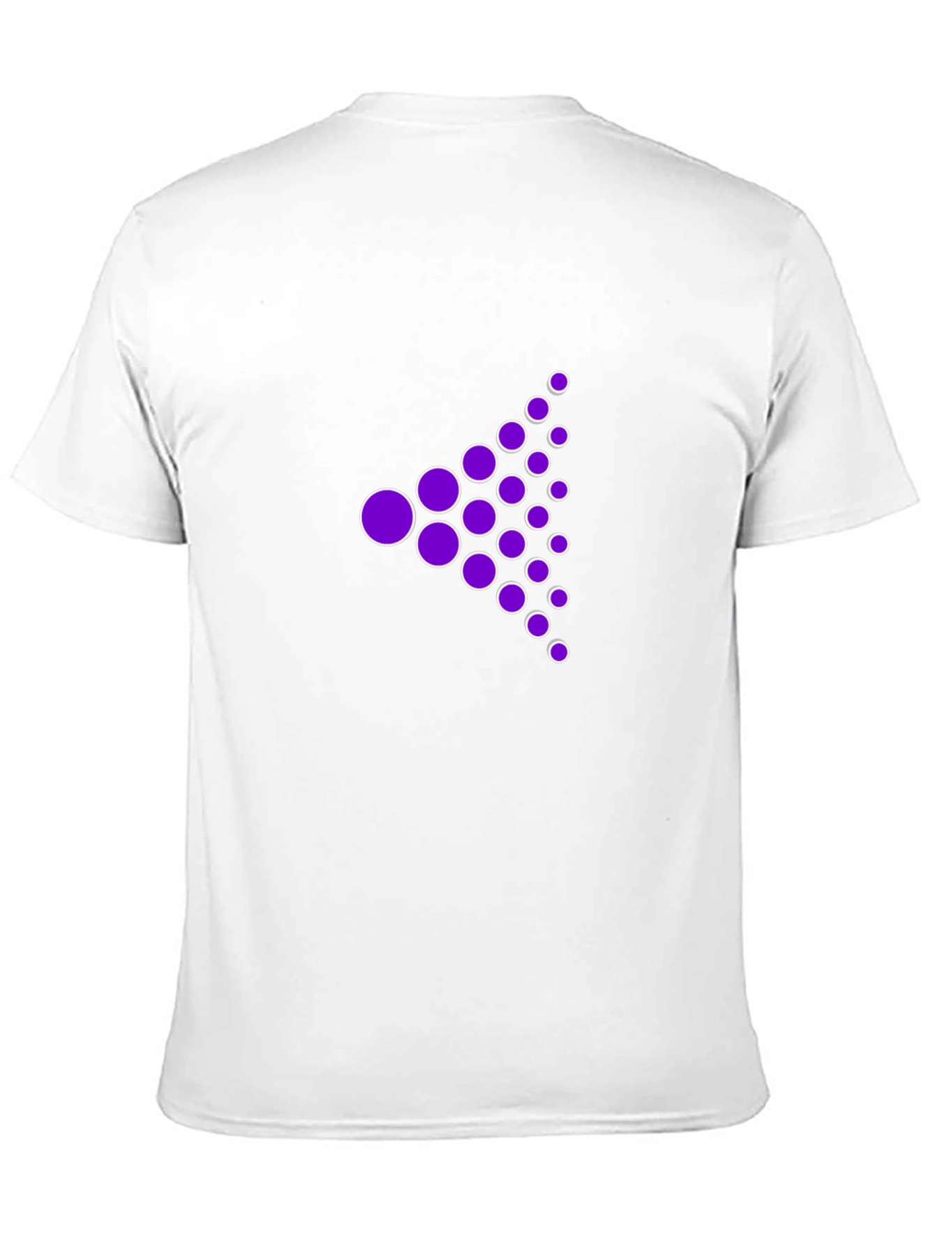 Modern Purple Dot Triangle Graphic Black T-Shirt