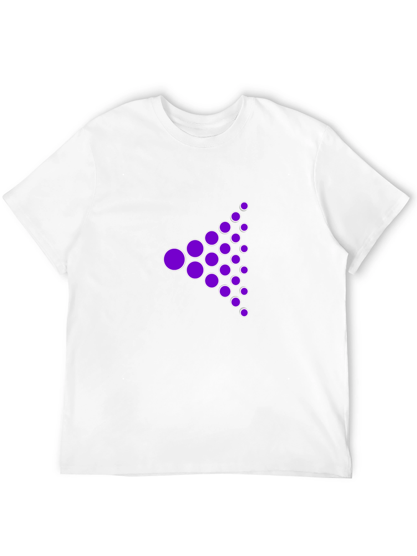 Modern Purple Dot Triangle Graphic Black T-Shirt
