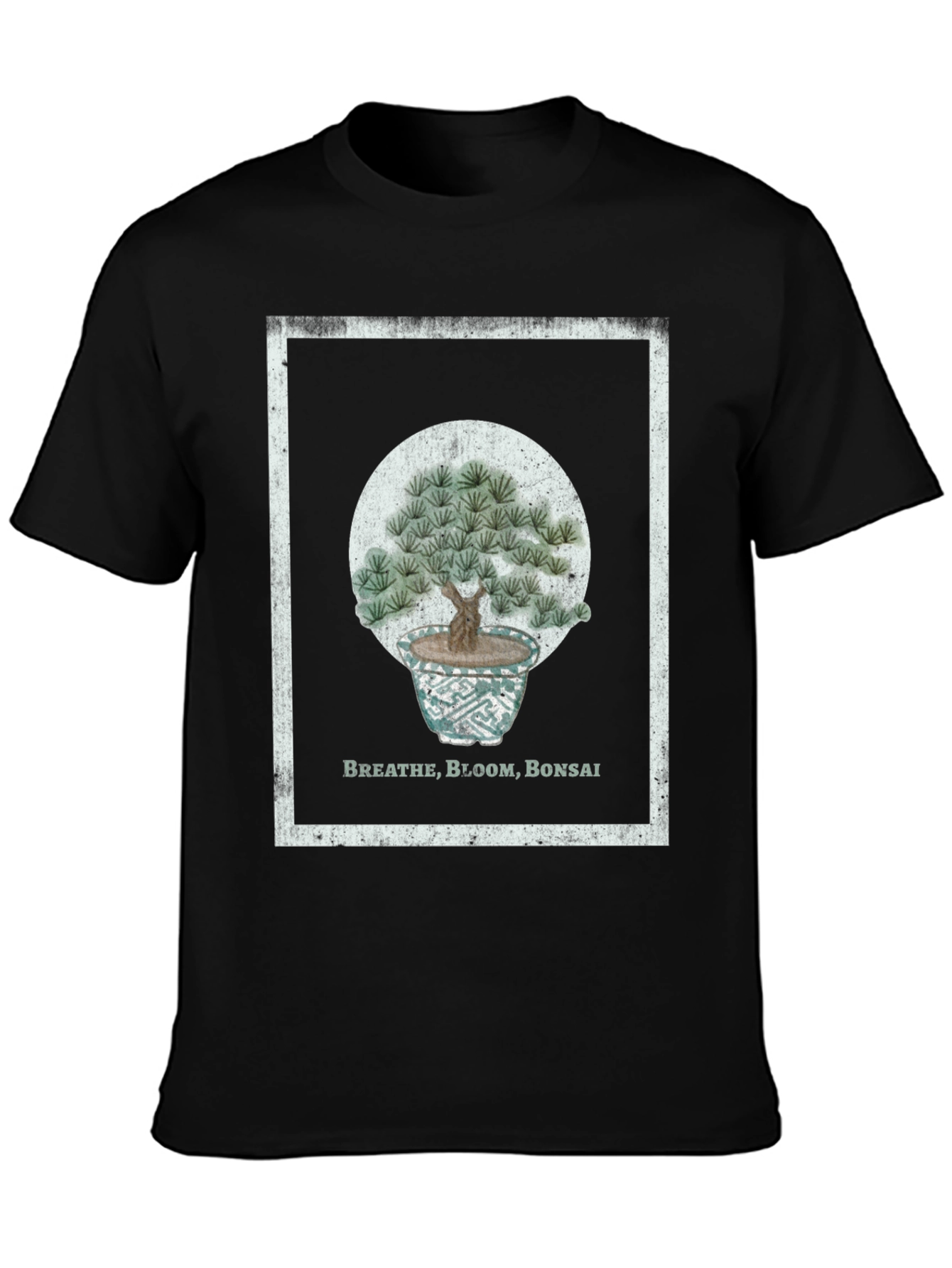 Breathe Bloom Bonsai T-Shirt - Black Cotton Tee