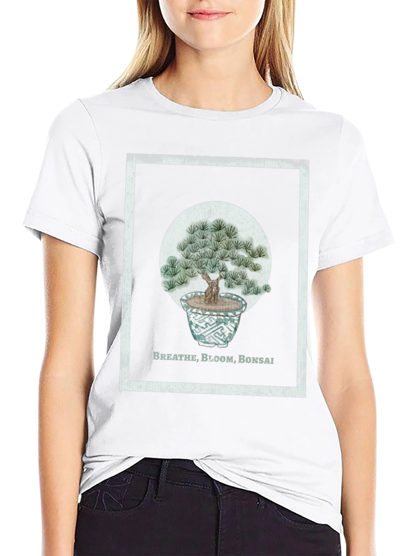 Breathe Bloom Bonsai T-Shirt - Black Cotton Tee