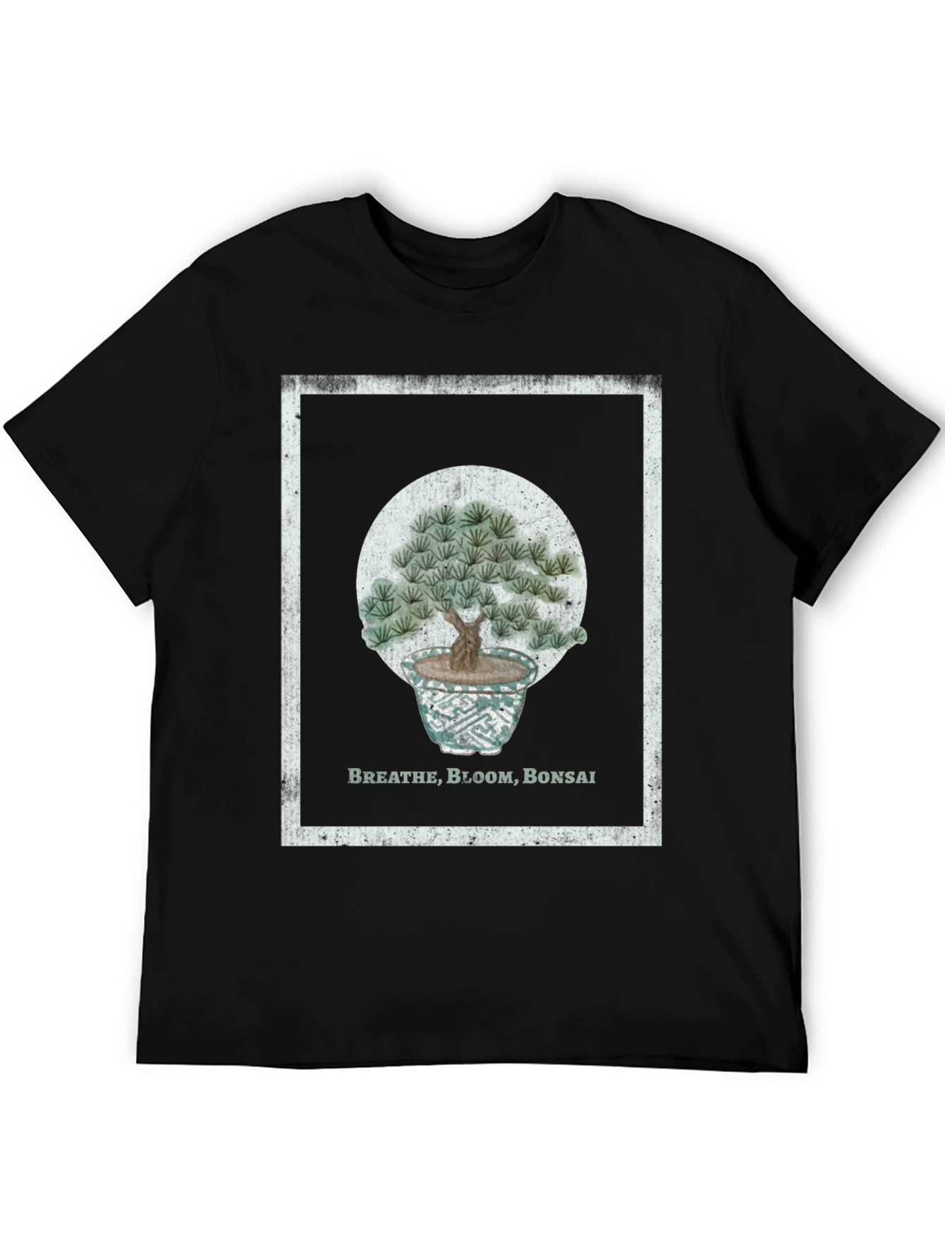 Breathe Bloom Bonsai T-Shirt - Black Cotton Tee