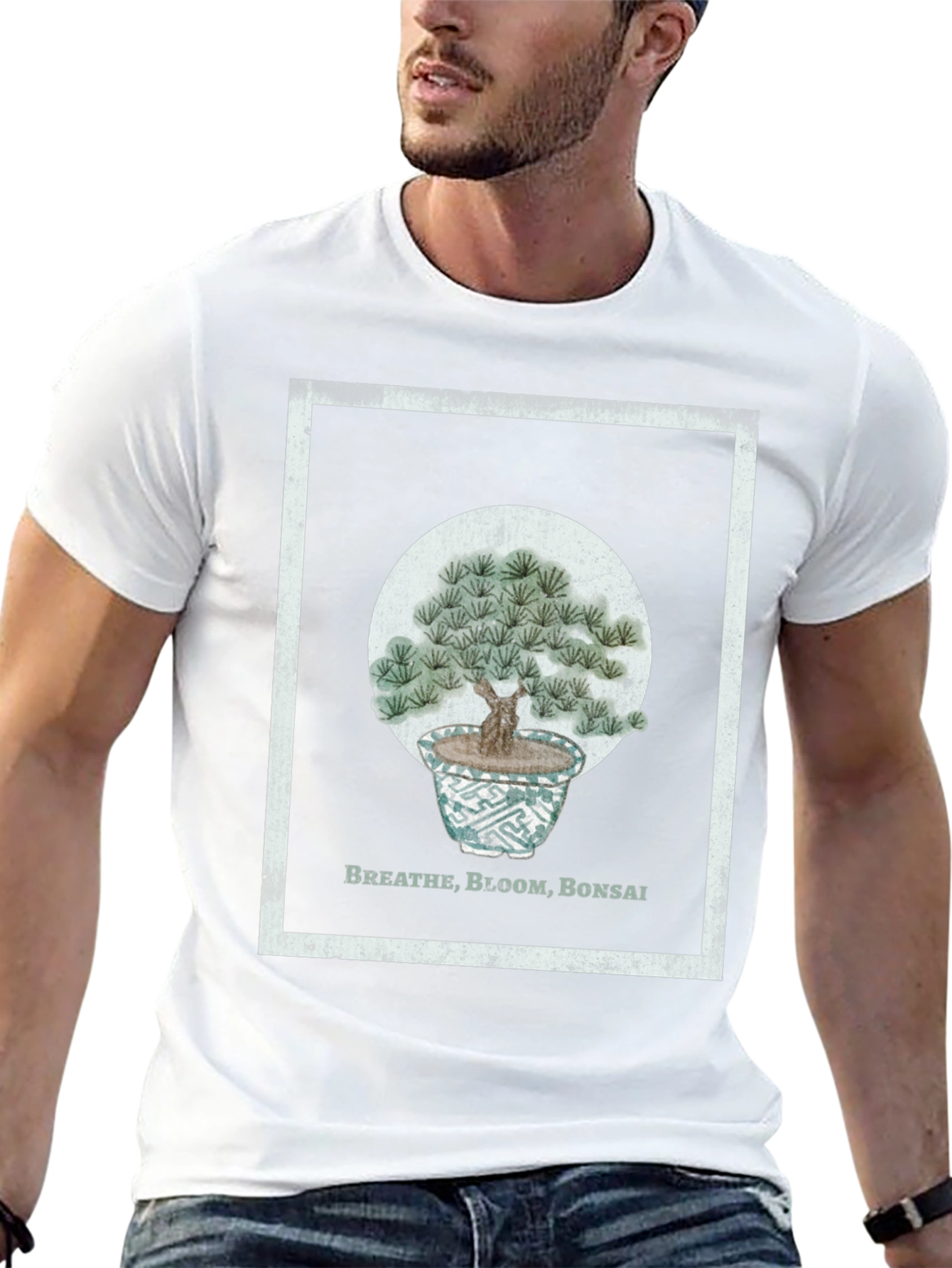 Breathe Bloom Bonsai T-Shirt - Black Cotton Tee