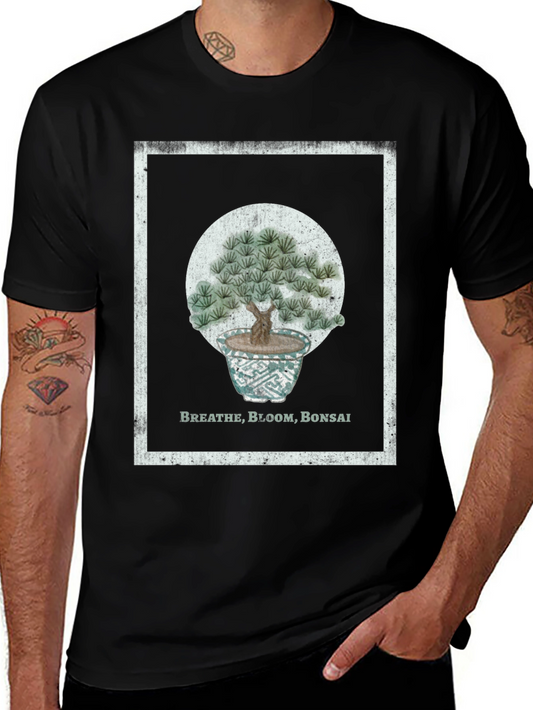 Breathe Bloom Bonsai T-Shirt - Black Cotton Tee