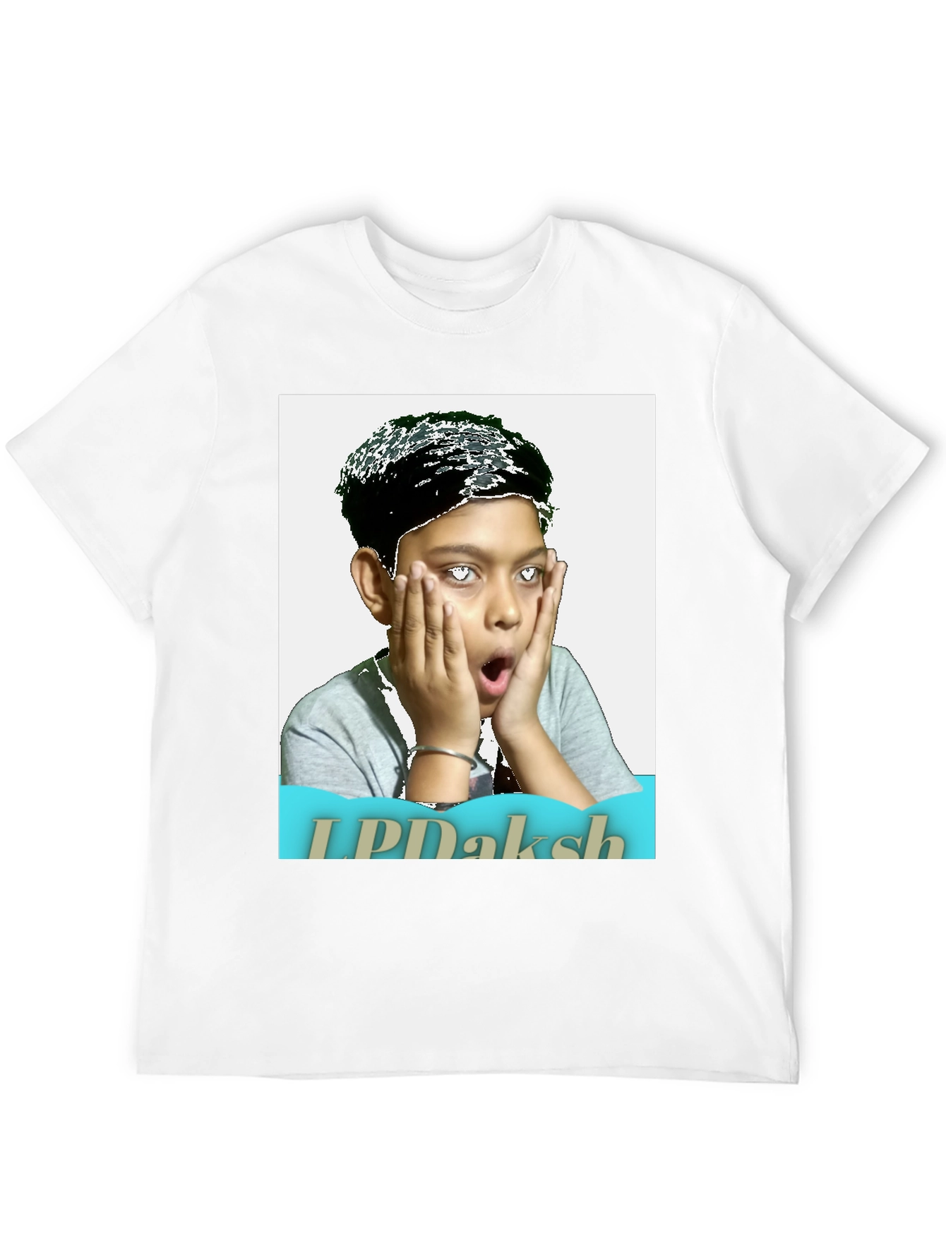 Novelty Graphic T-Shirt - Shocked Boy Portrait Design