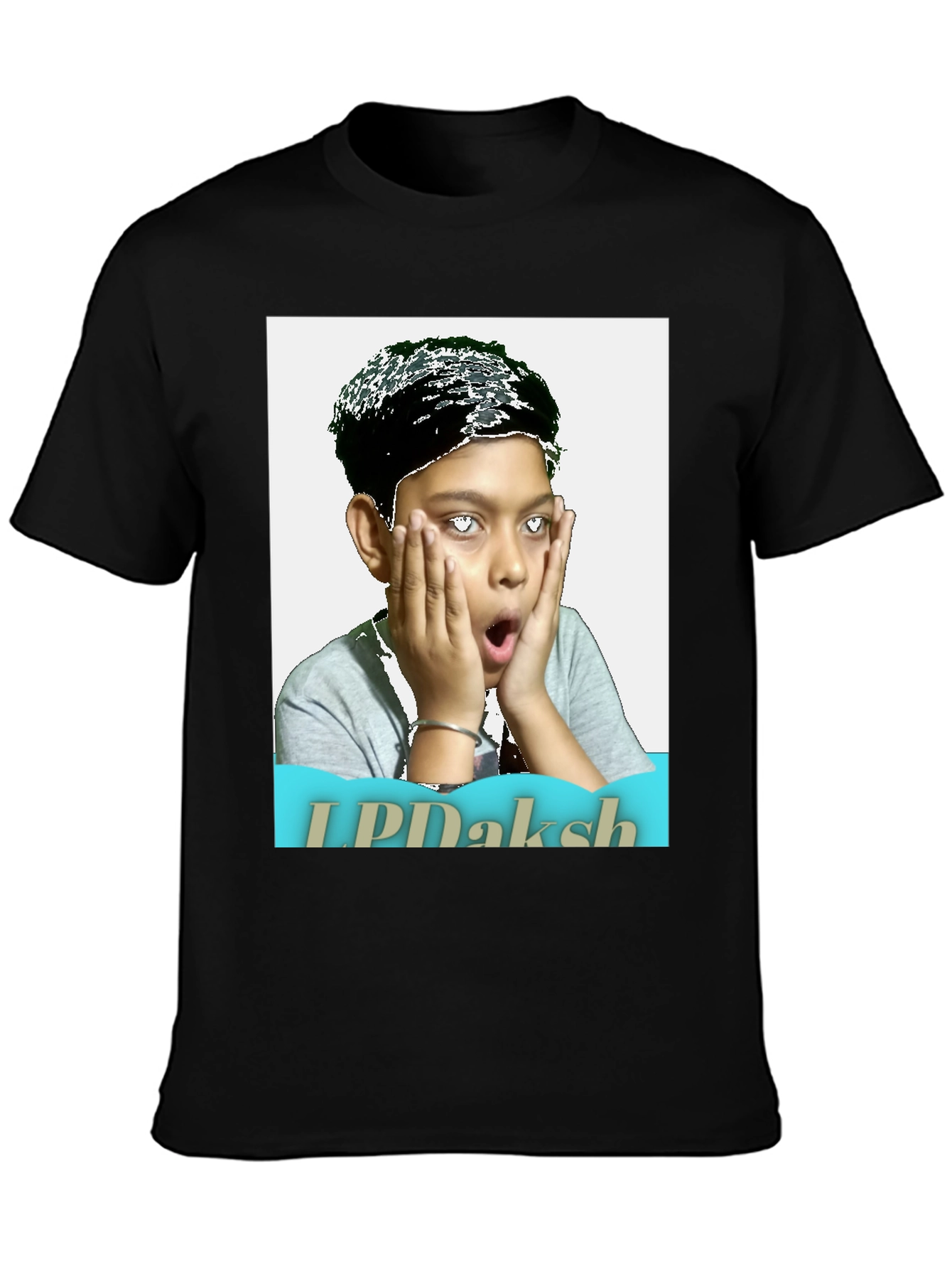 Novelty Graphic T-Shirt - Shocked Boy Portrait Design