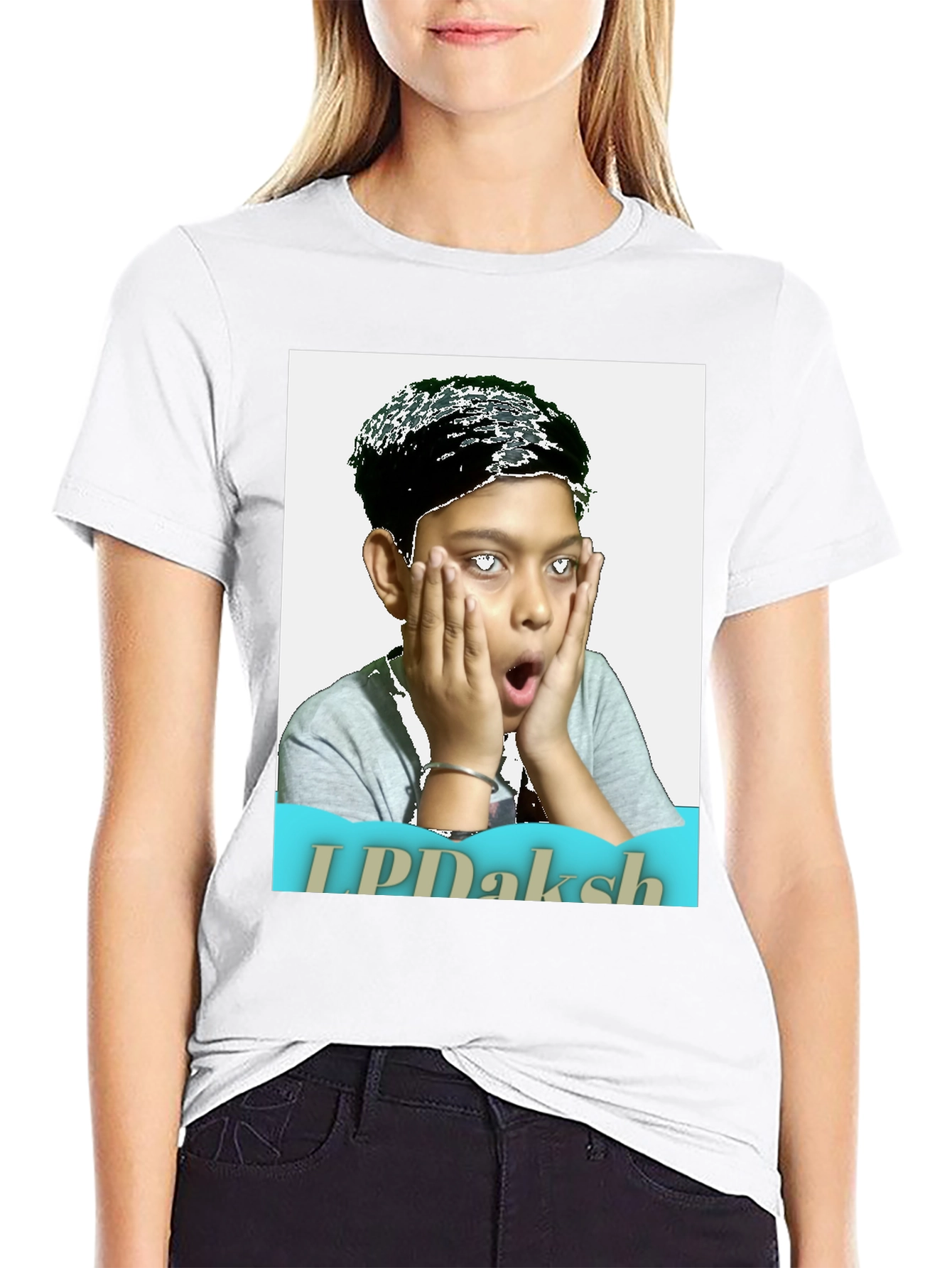 Novelty Graphic T-Shirt - Shocked Boy Portrait Design