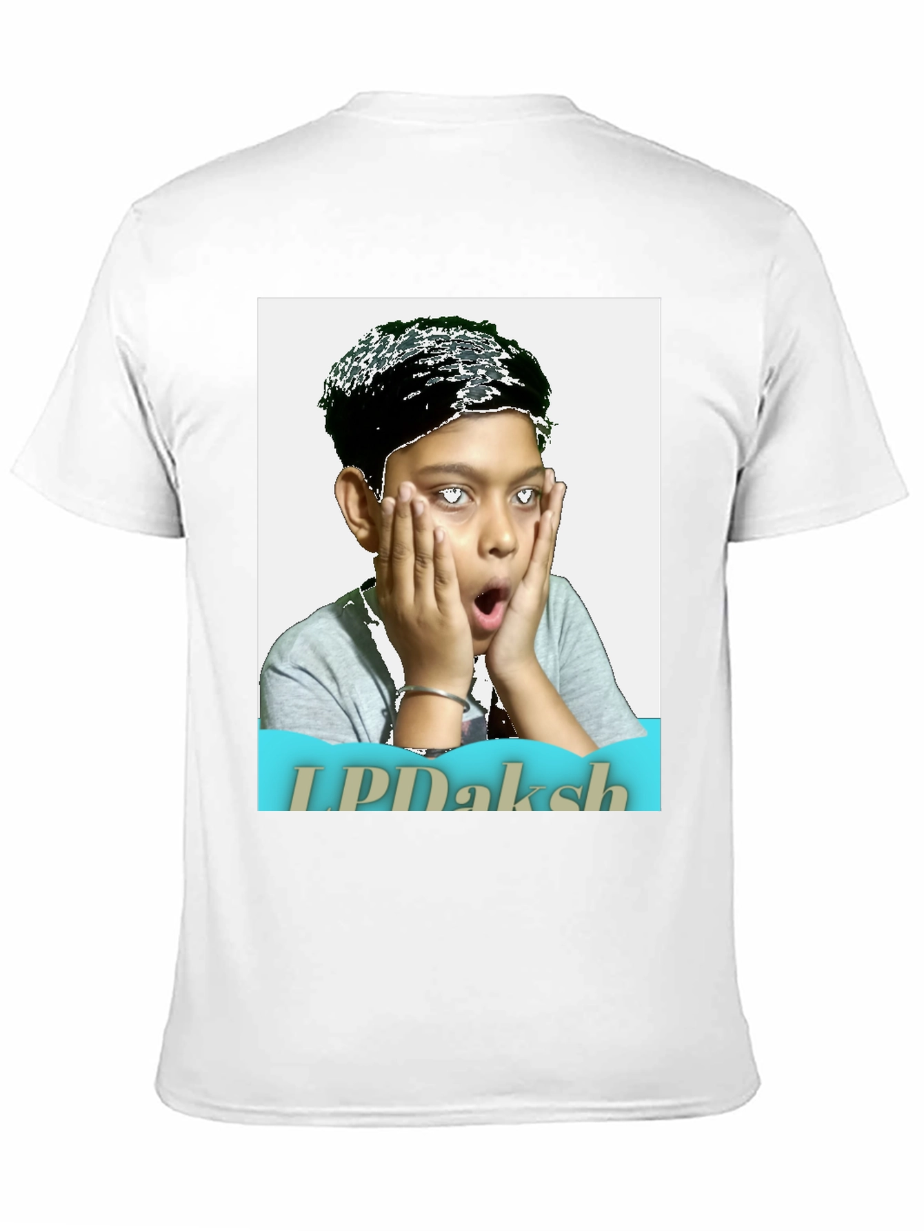 Novelty Graphic T-Shirt - Shocked Boy Portrait Design
