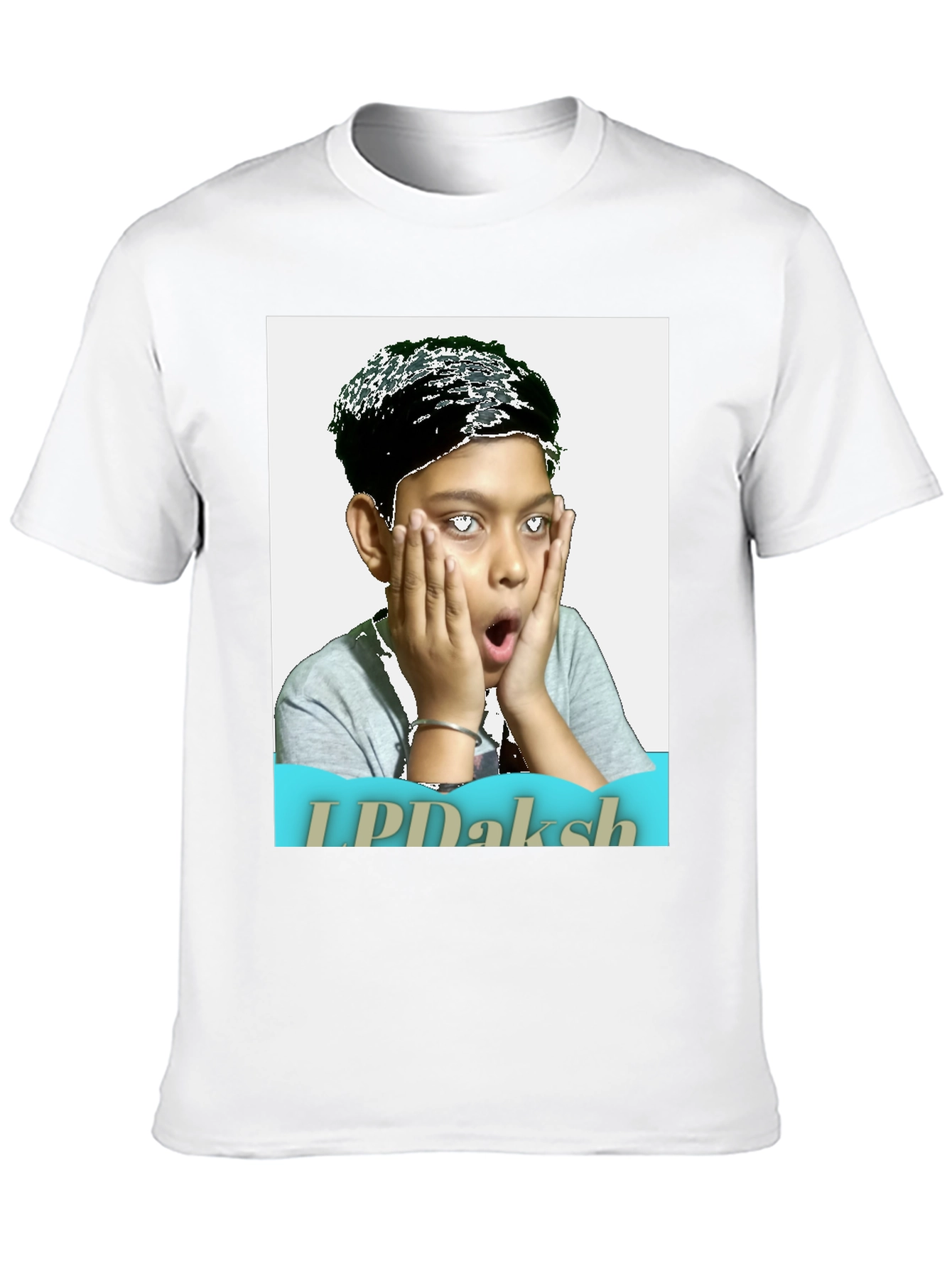 Novelty Graphic T-Shirt - Shocked Boy Portrait Design