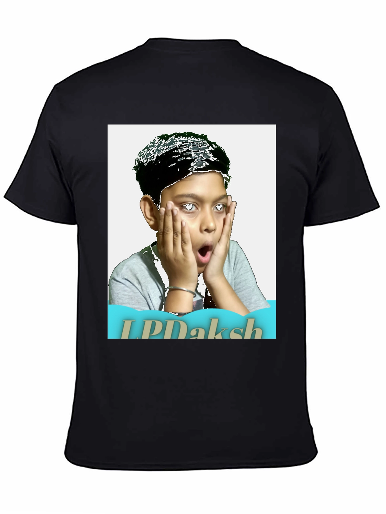 Novelty Graphic T-Shirt - Shocked Boy Portrait Design