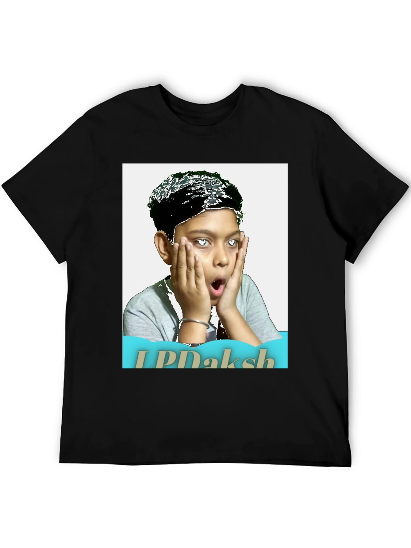 Novelty Graphic T-Shirt - Shocked Boy Portrait Design
