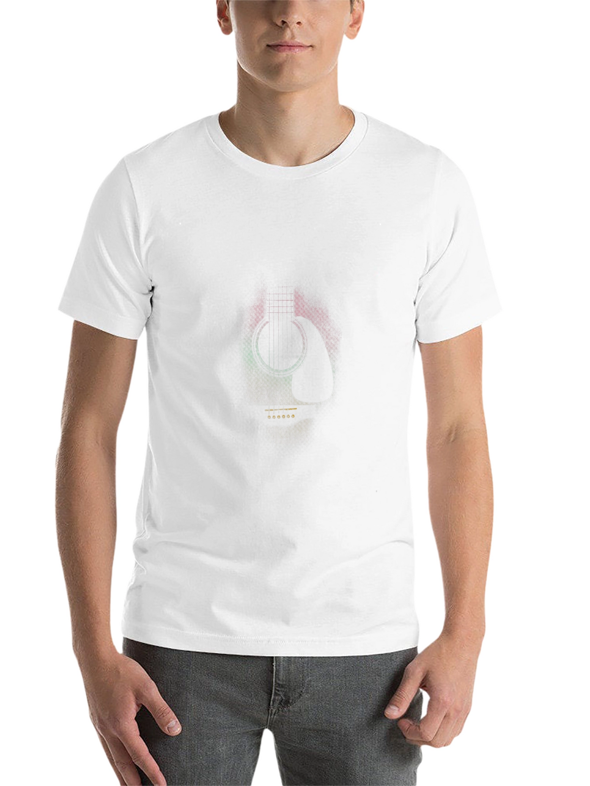 Rasta Guitar Graphic Tee - Black Cotton Blend