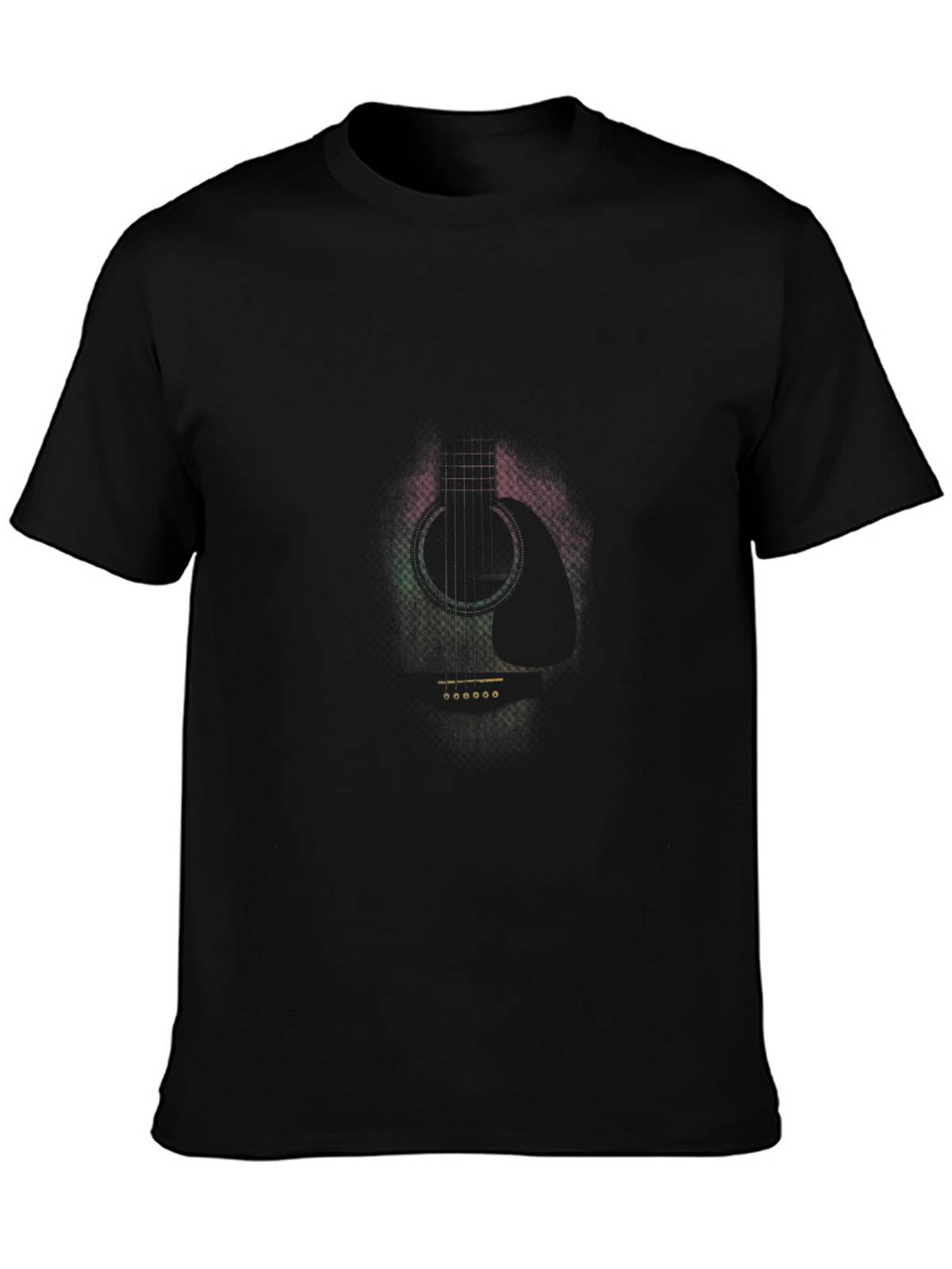 Rasta Guitar Graphic Tee - Black Cotton Blend