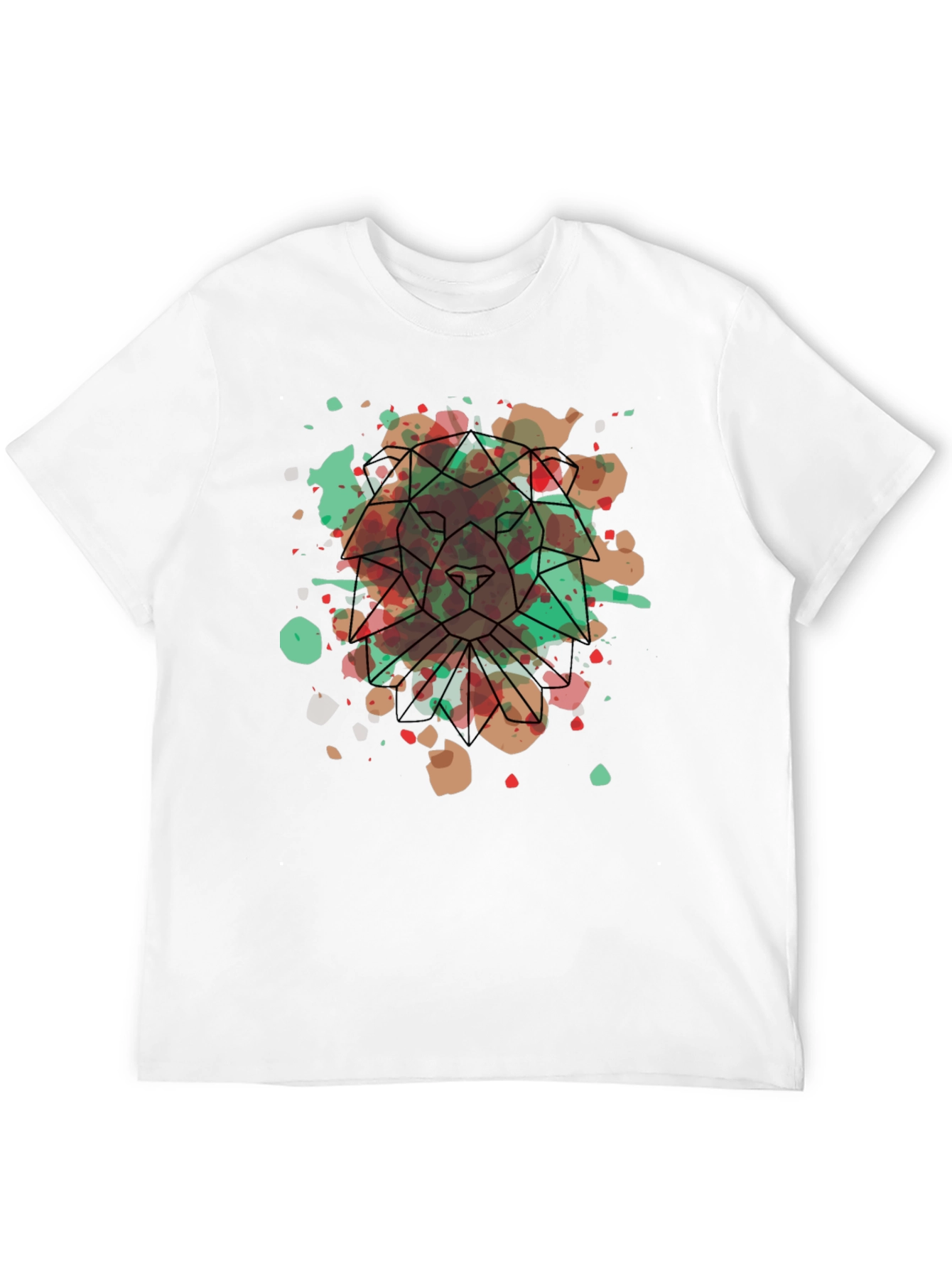 Geometric Lion Graphic Tee - Artistic Menswear