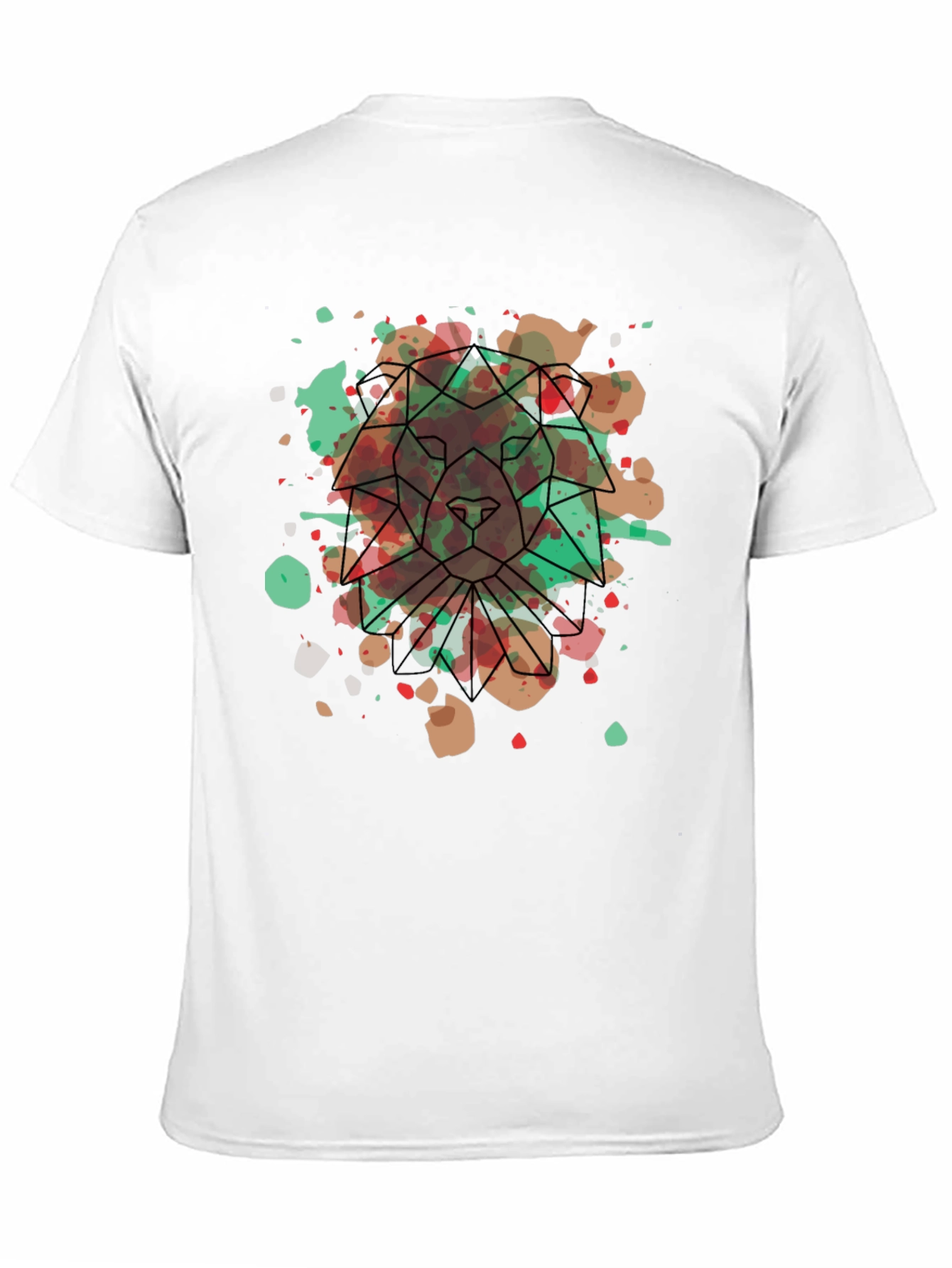 Geometric Lion Graphic Tee - Artistic Menswear