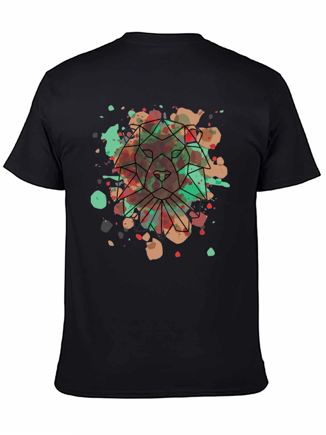 Geometric Lion Graphic Tee - Artistic Menswear