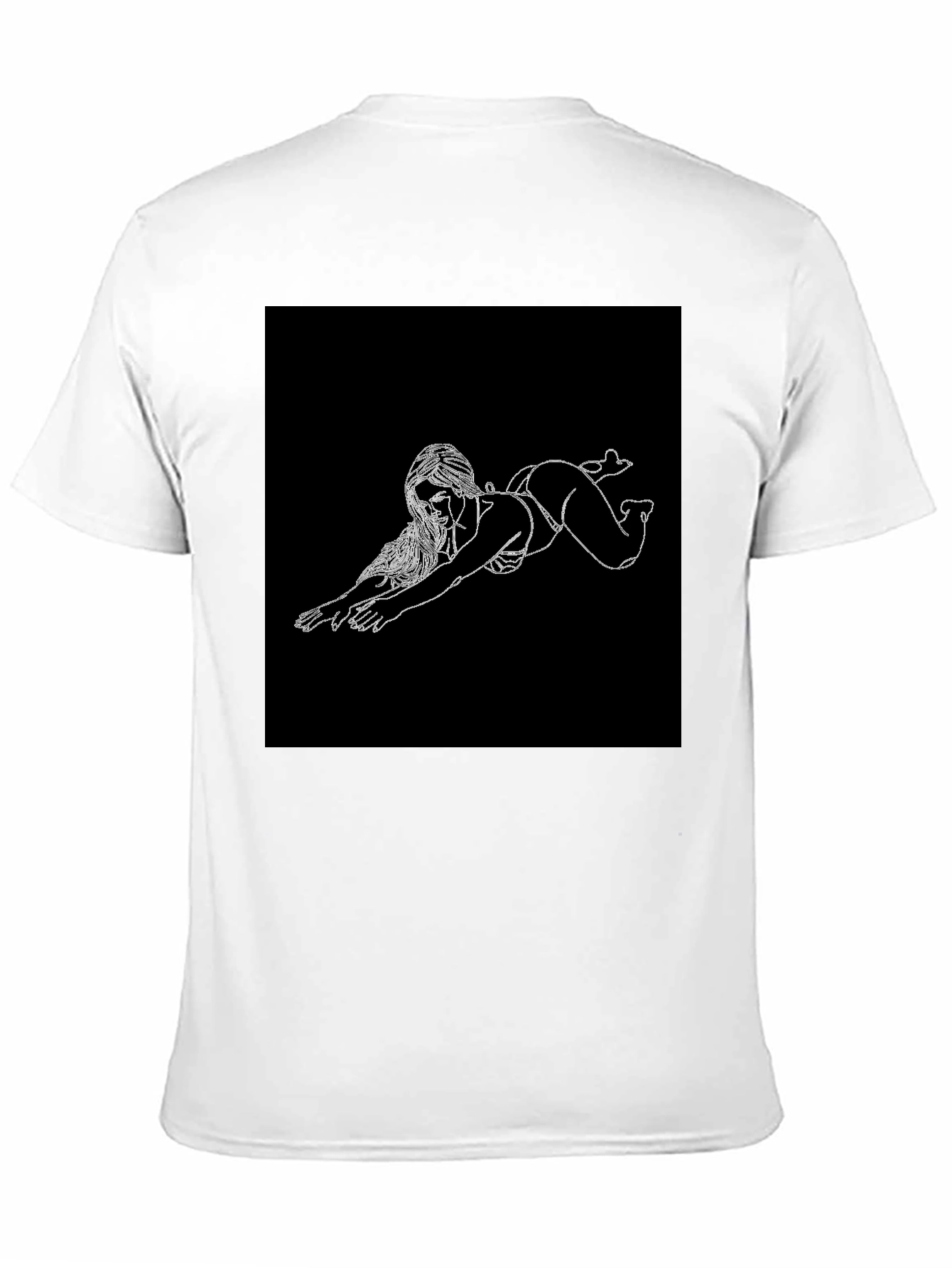 Black T-Shirt with Figure Print