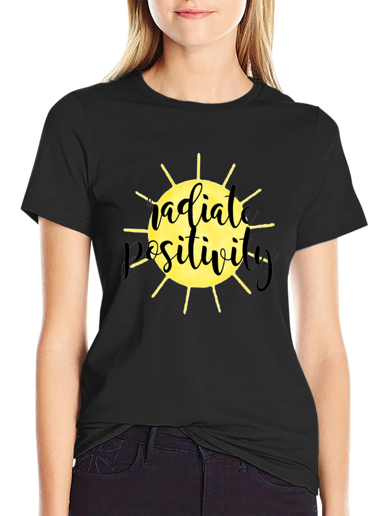 Radiate Positivity Graphic T-Shirt - Black