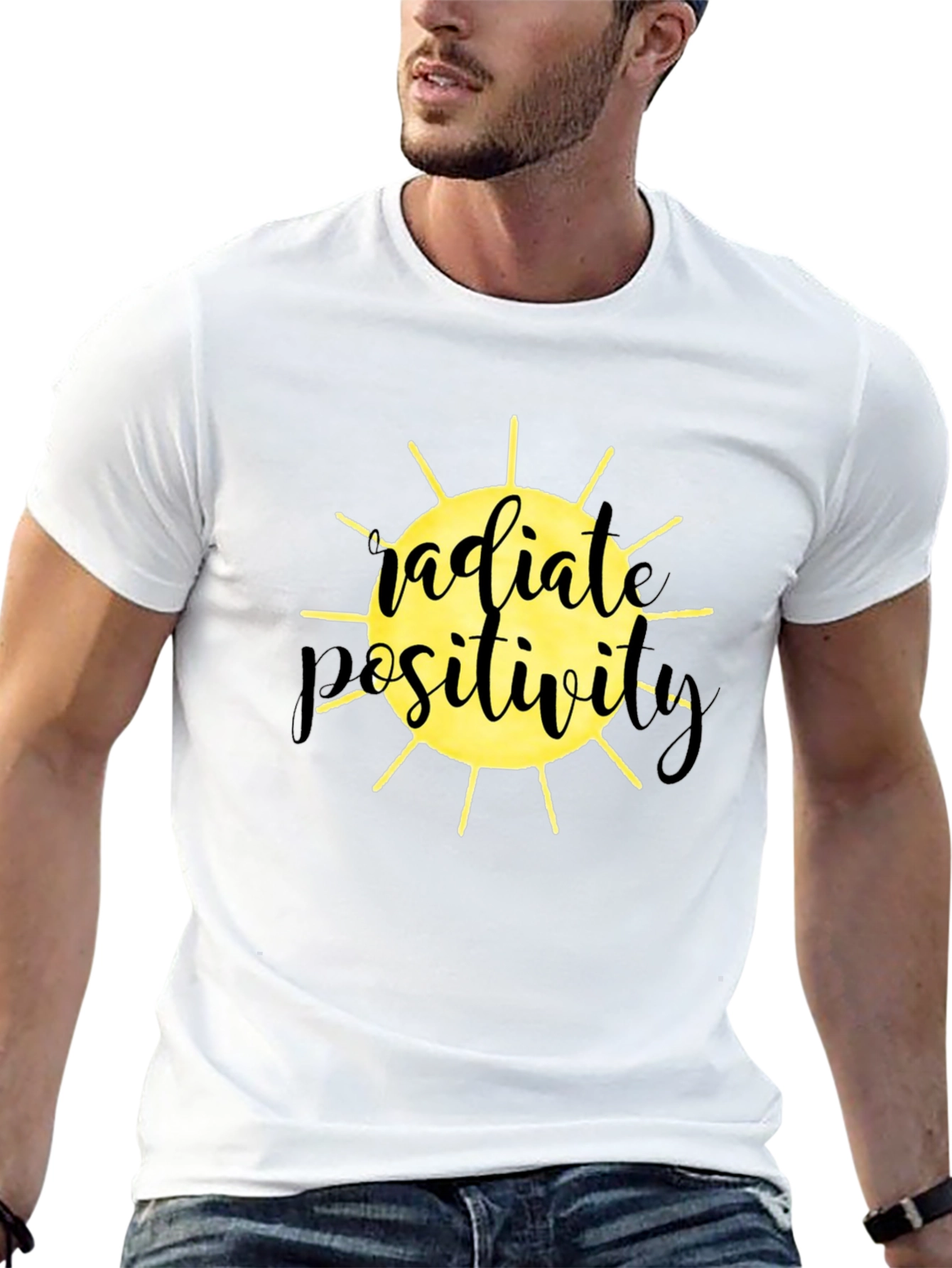 Radiate Positivity Graphic T-Shirt - Black