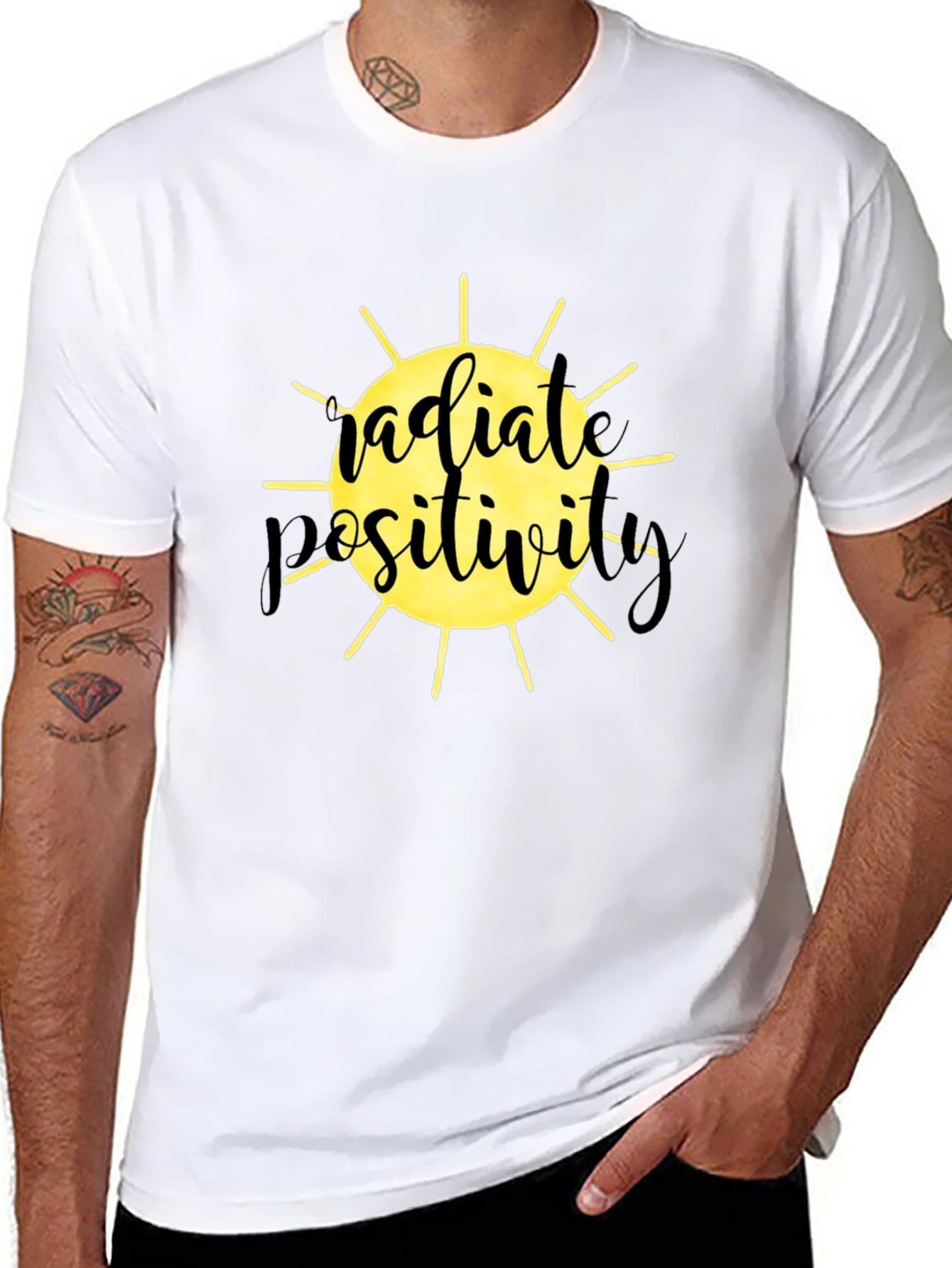 Radiate Positivity Graphic T-Shirt - Black