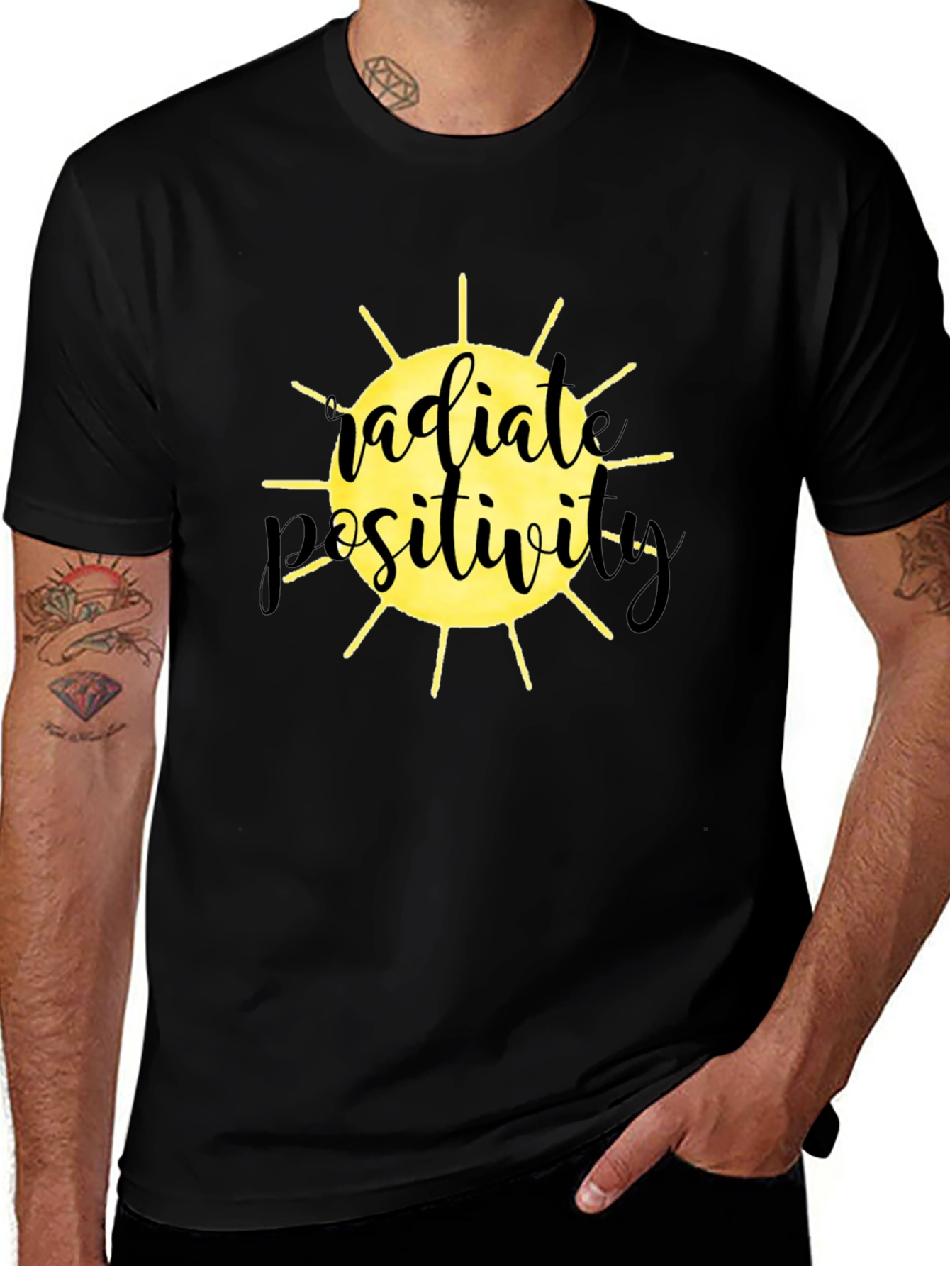 Radiate Positivity Graphic T-Shirt - Black